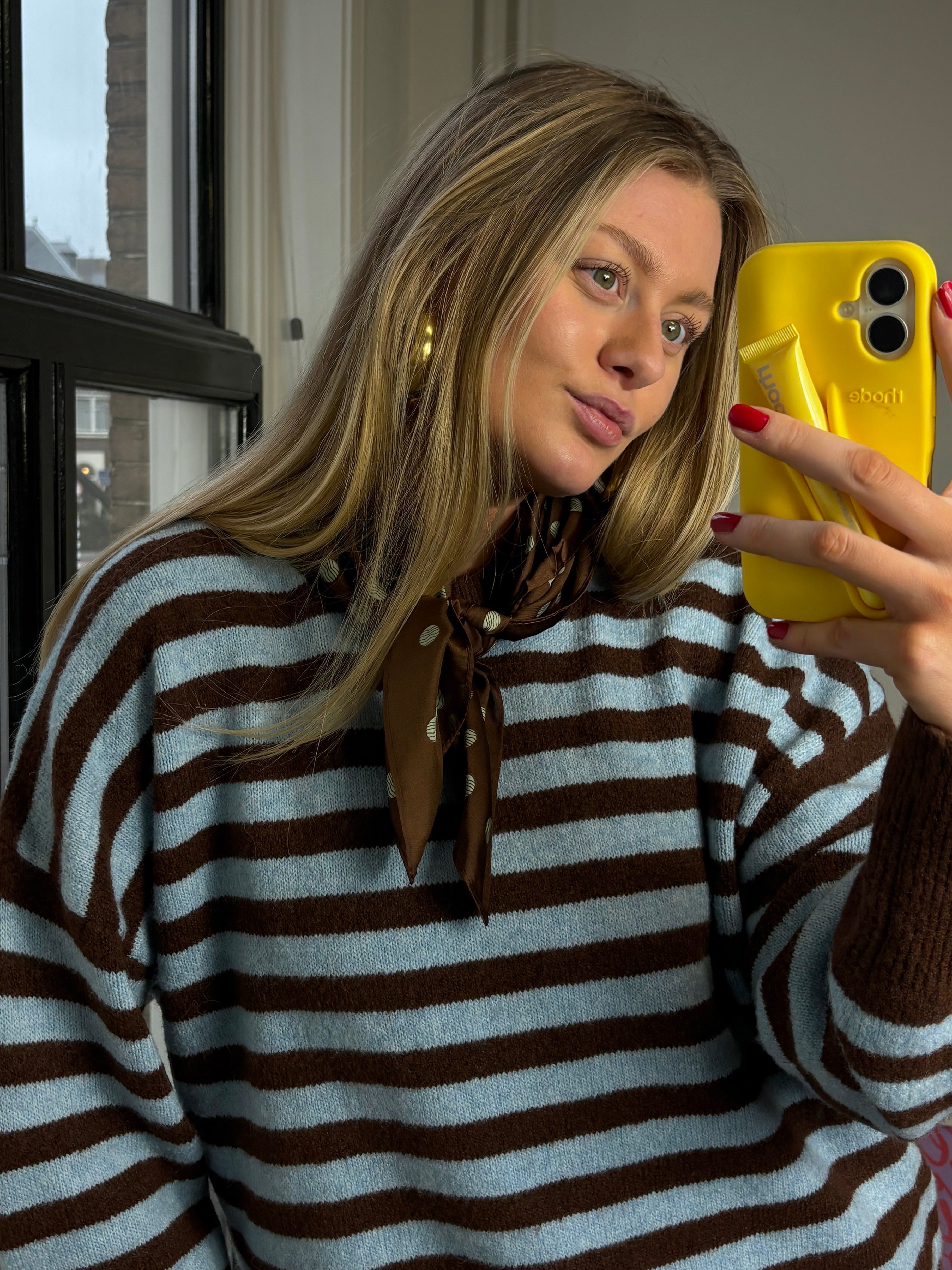 stippen sjaaltje bruin