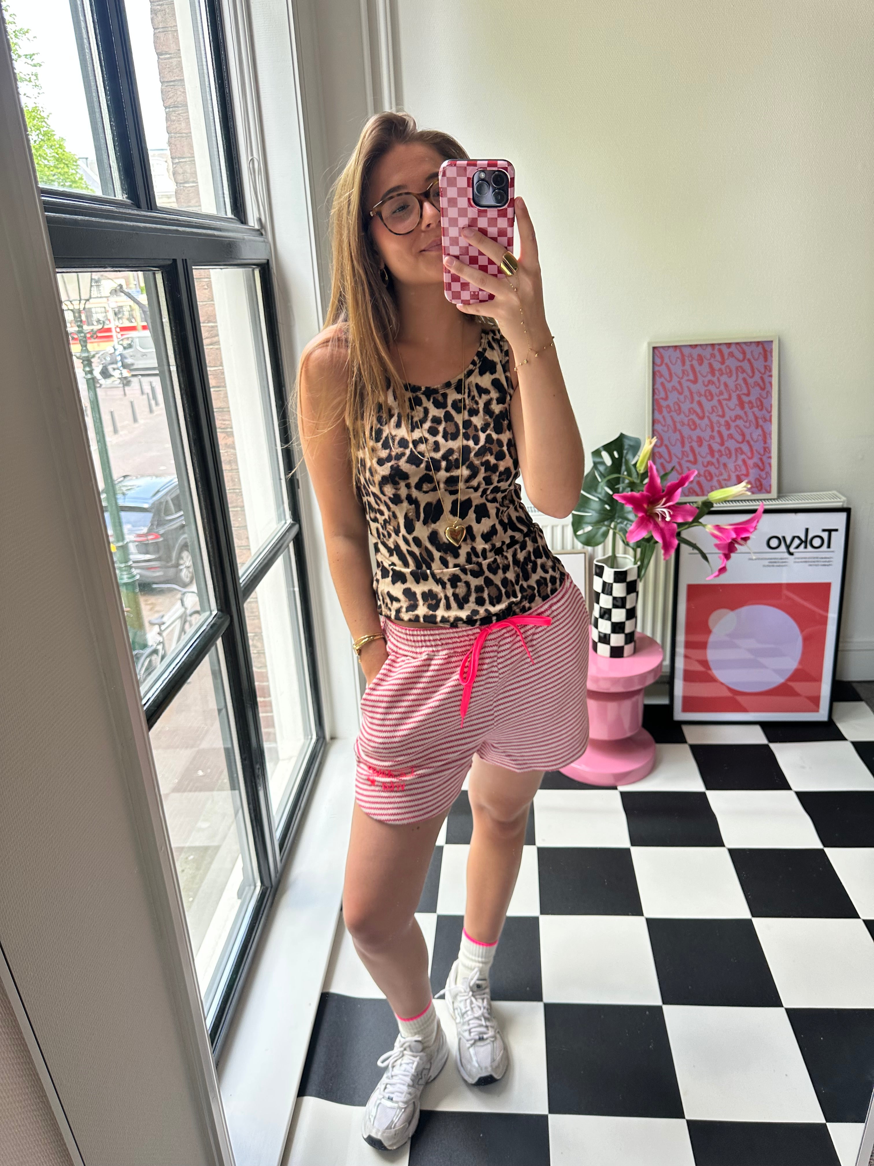 GESTREEPT ROZE SHORTJE LA DOLCE VITA