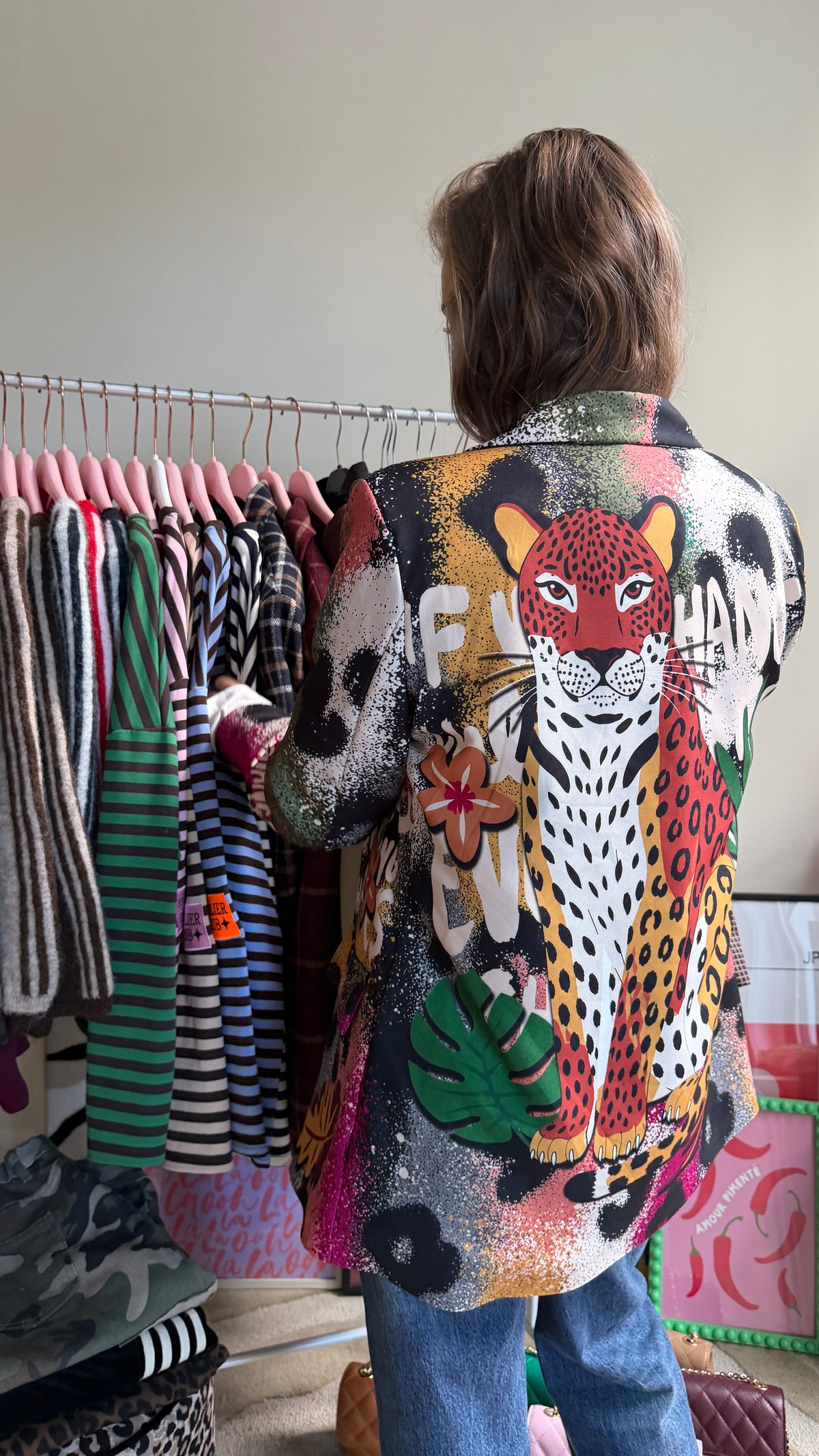 MUSTHAVE PRINTBLAZER MET PANTER