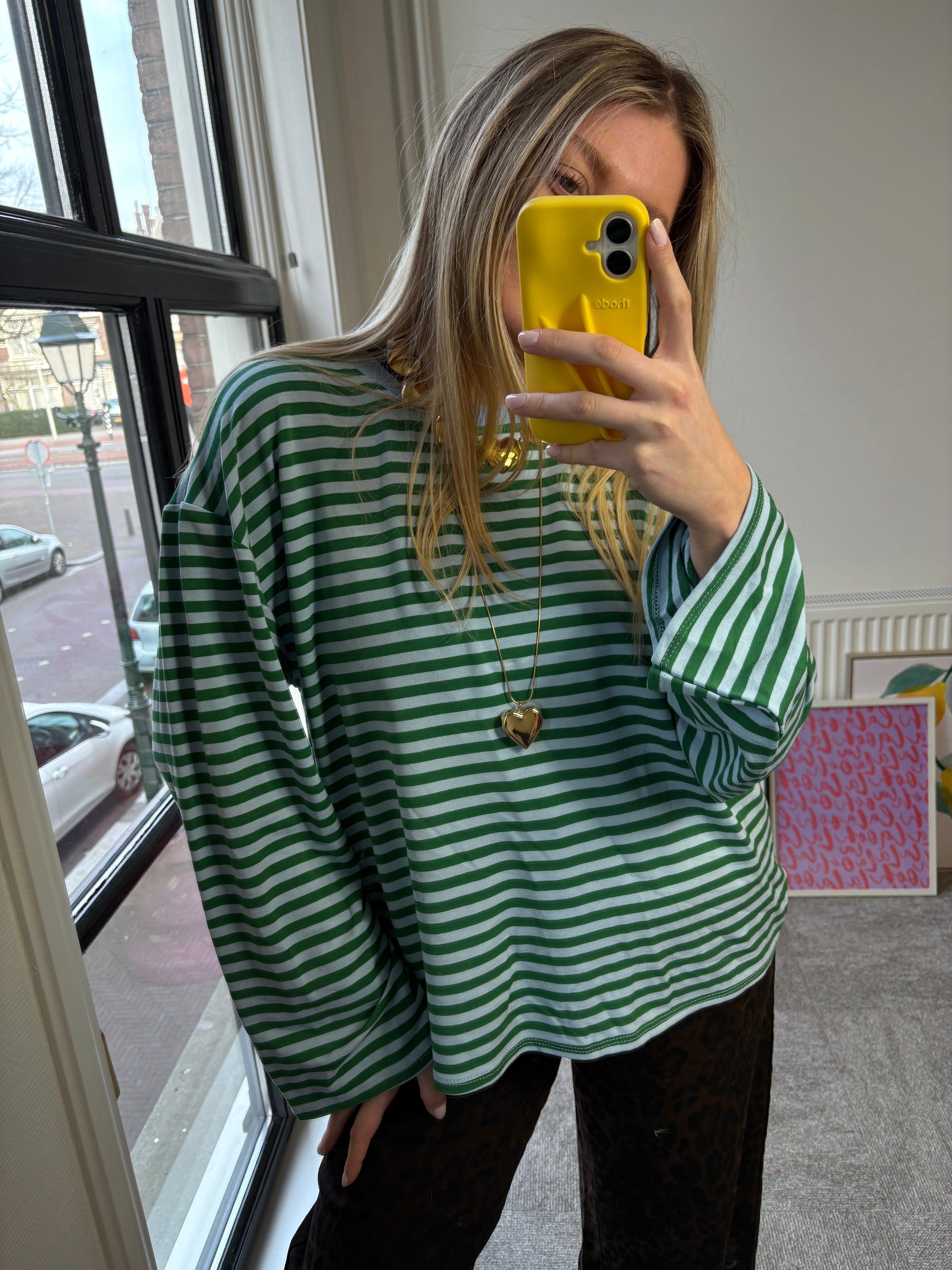 KIKI STREEPJES SHIRT BLAUW GROEN