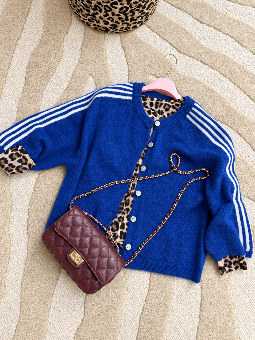 LIZ VESTJE BEIGE KOBALT BLAUW