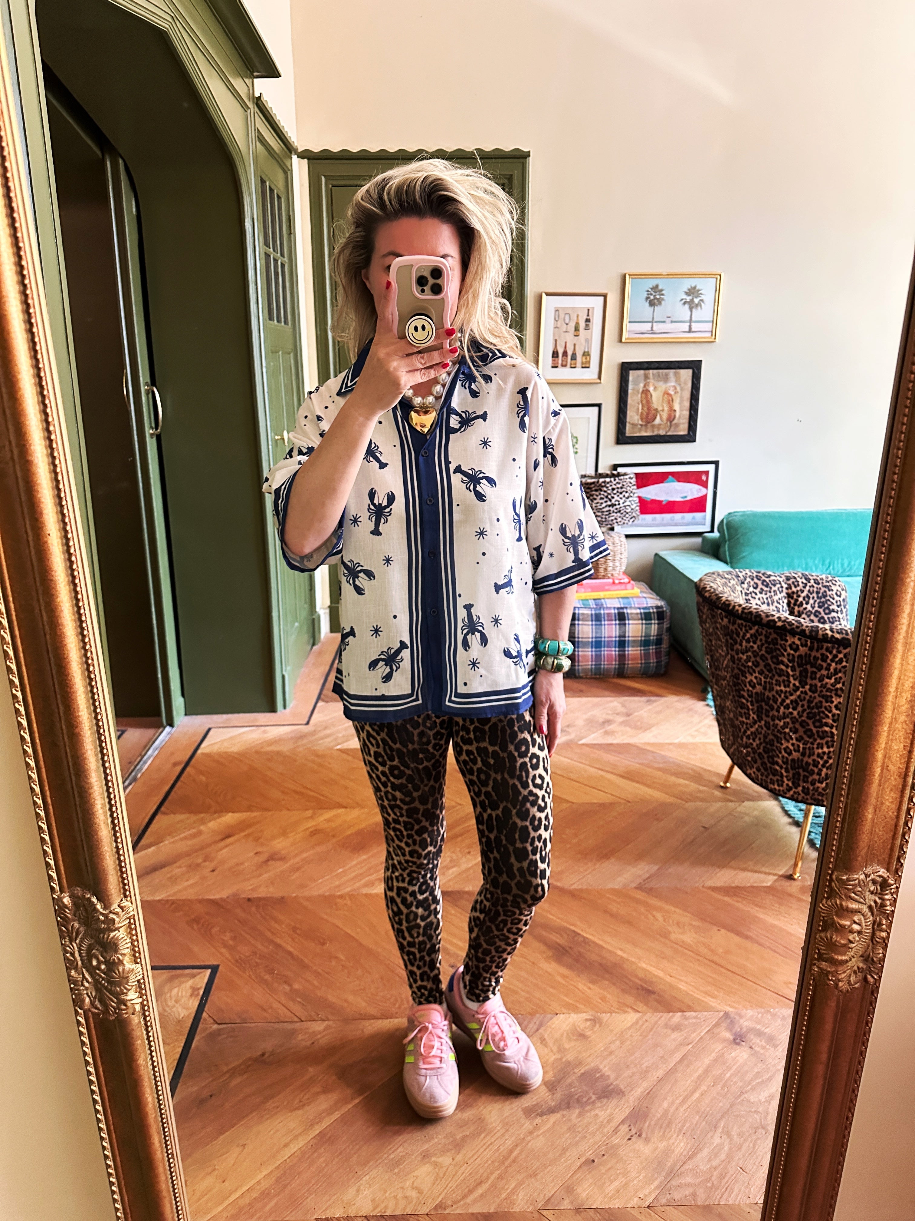 MUST-HAVE PRINT BLOUSE LOBSTER BLUE