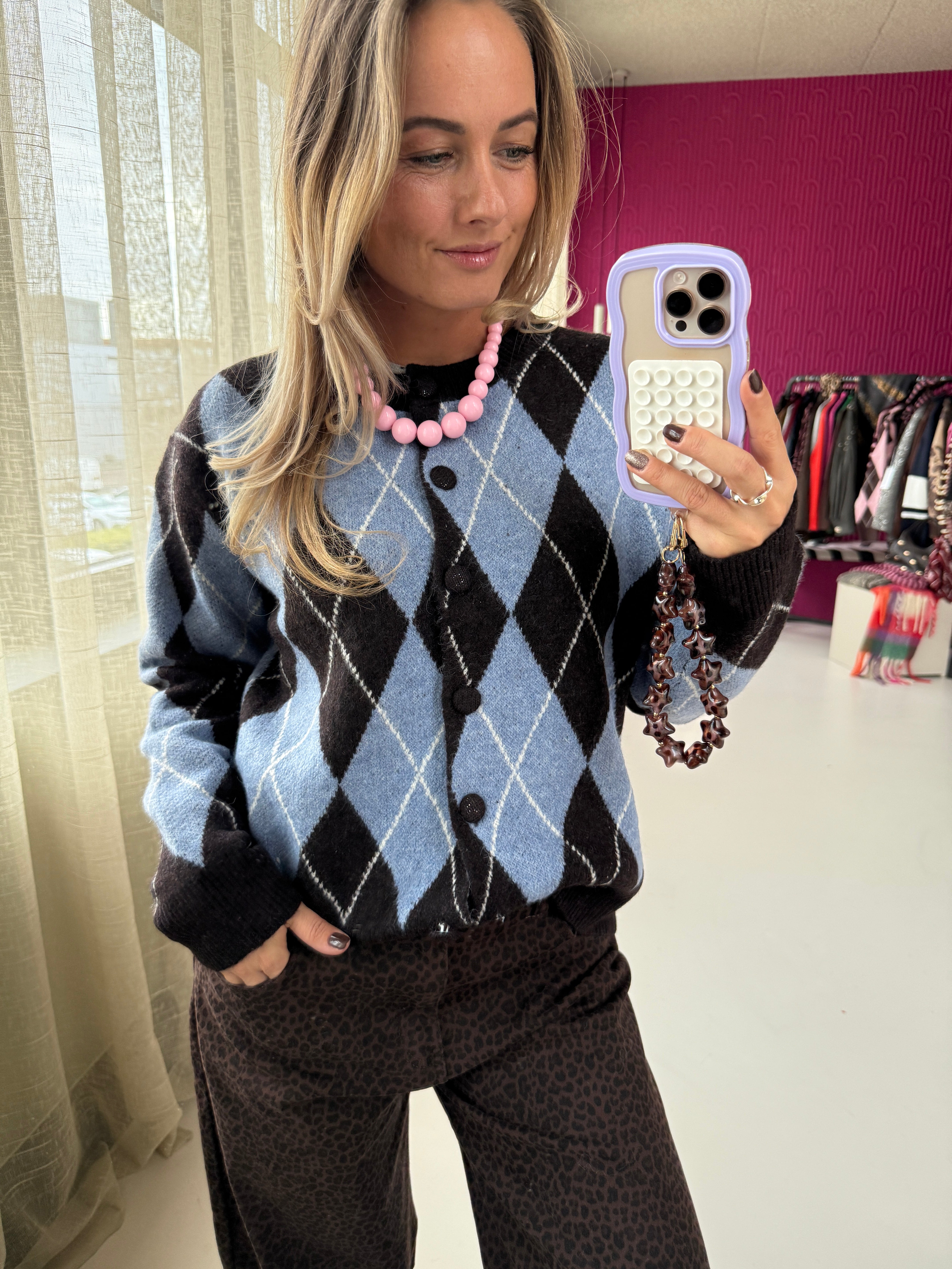 ANNA RUIT VEST BLAUW