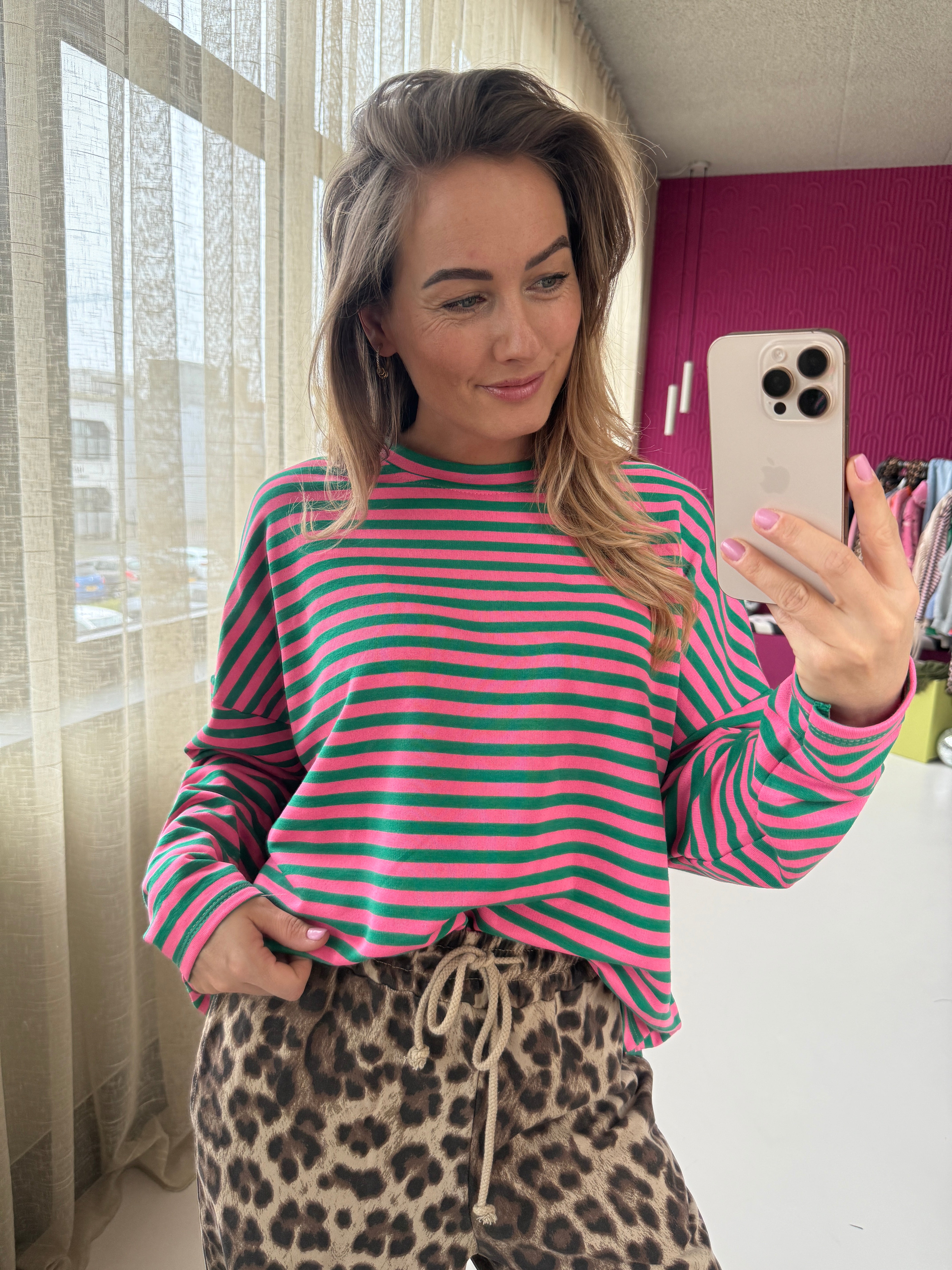 GROEN ROZE LONGSLEEVE