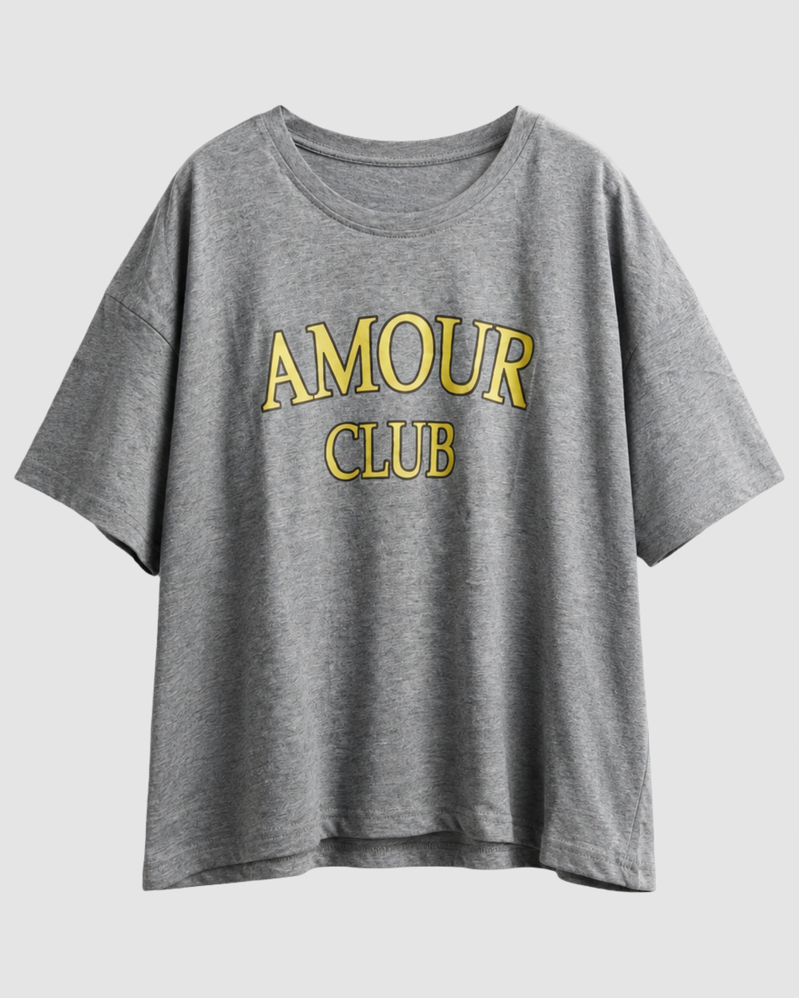 SHIRT GRIJS AMOUR CLUB MET GEEL