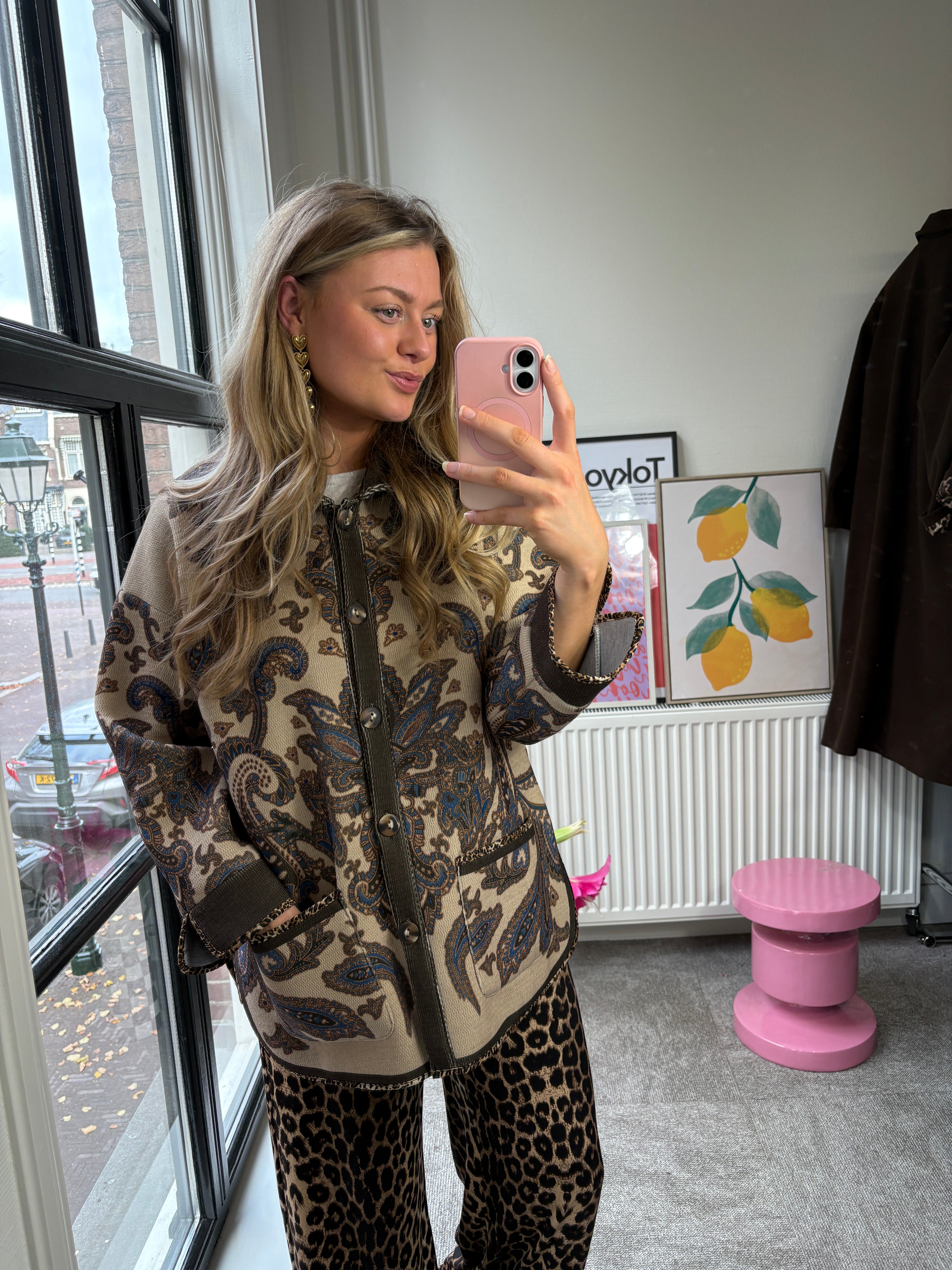 KIM JACKET PANTHER DETAILS BROWN