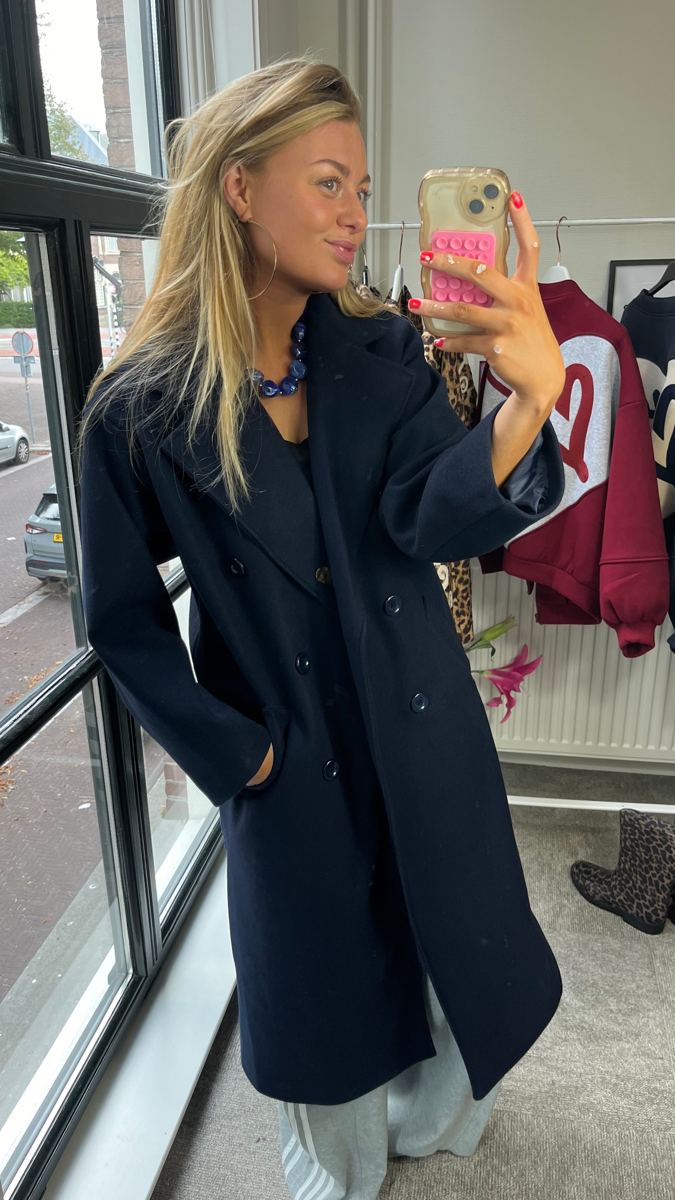 ELIN MANTEL JAS | BLAUW