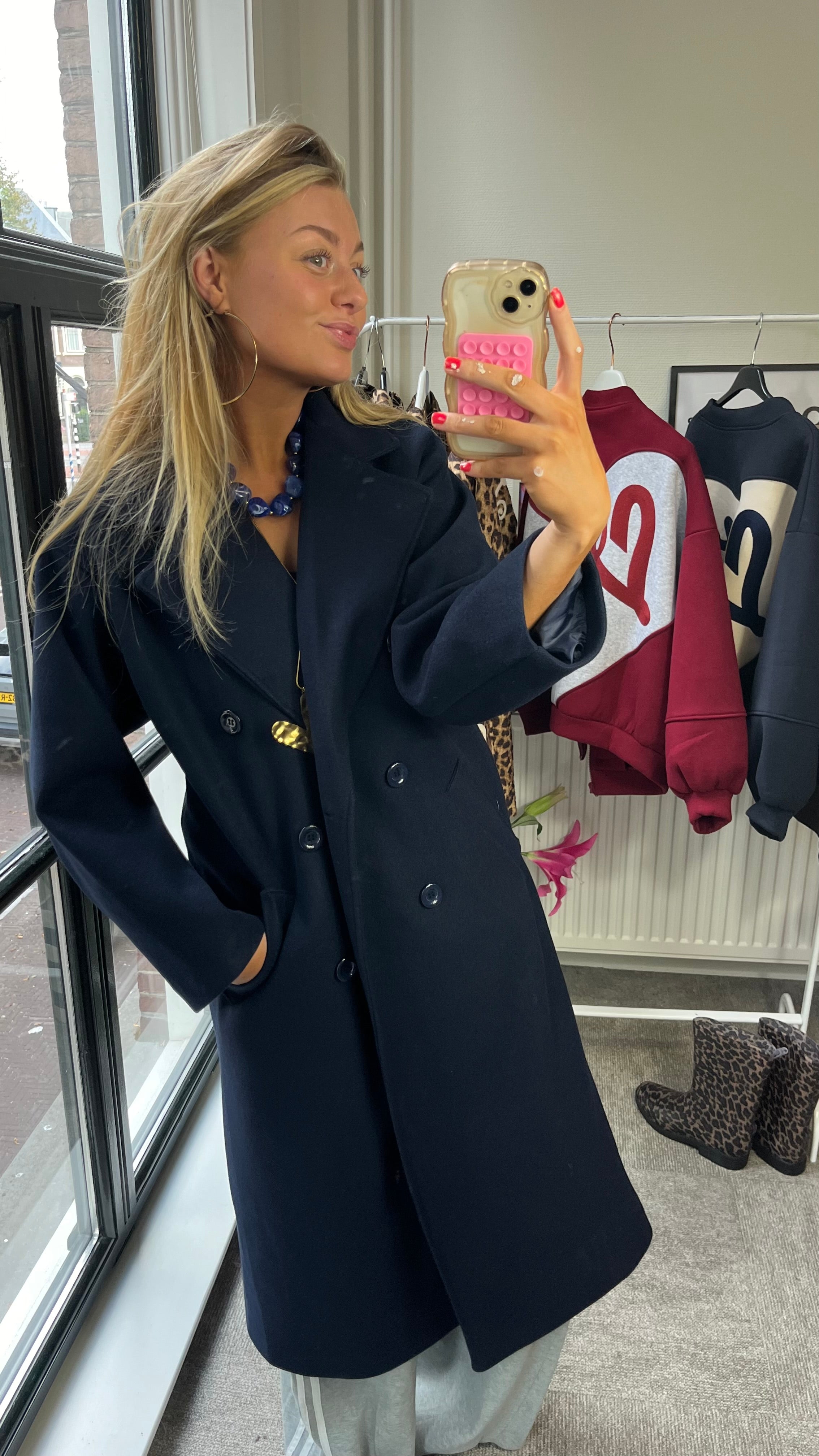 ELIN MANTEL JAS | BLAUW