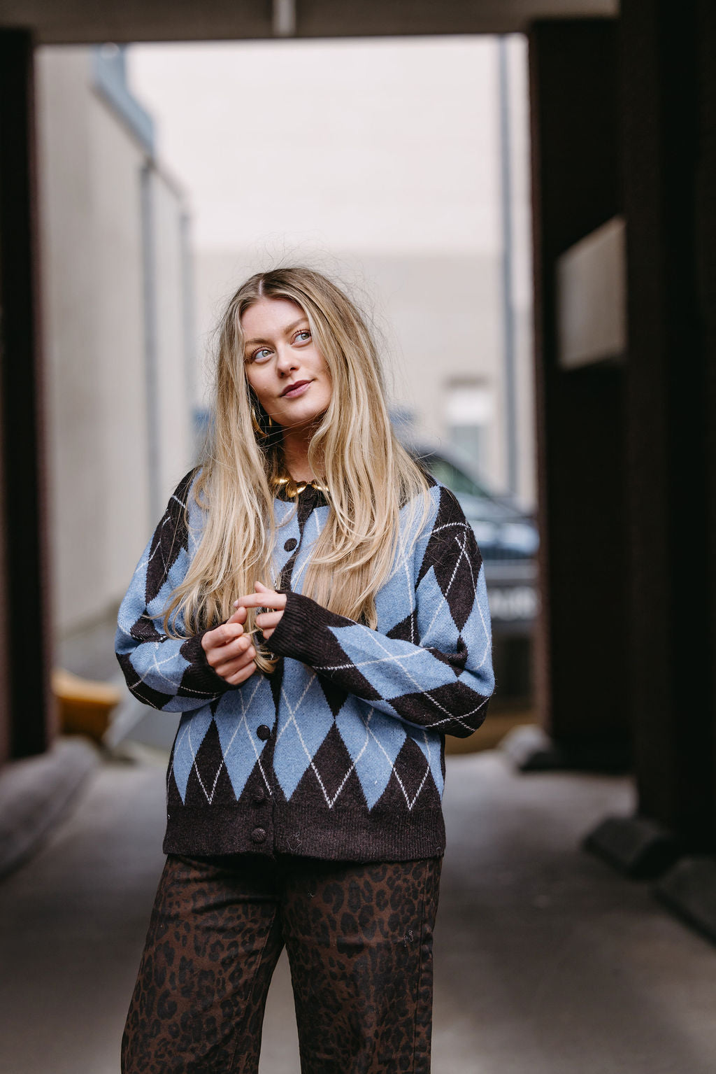 ANNA RUIT VEST BLAUW