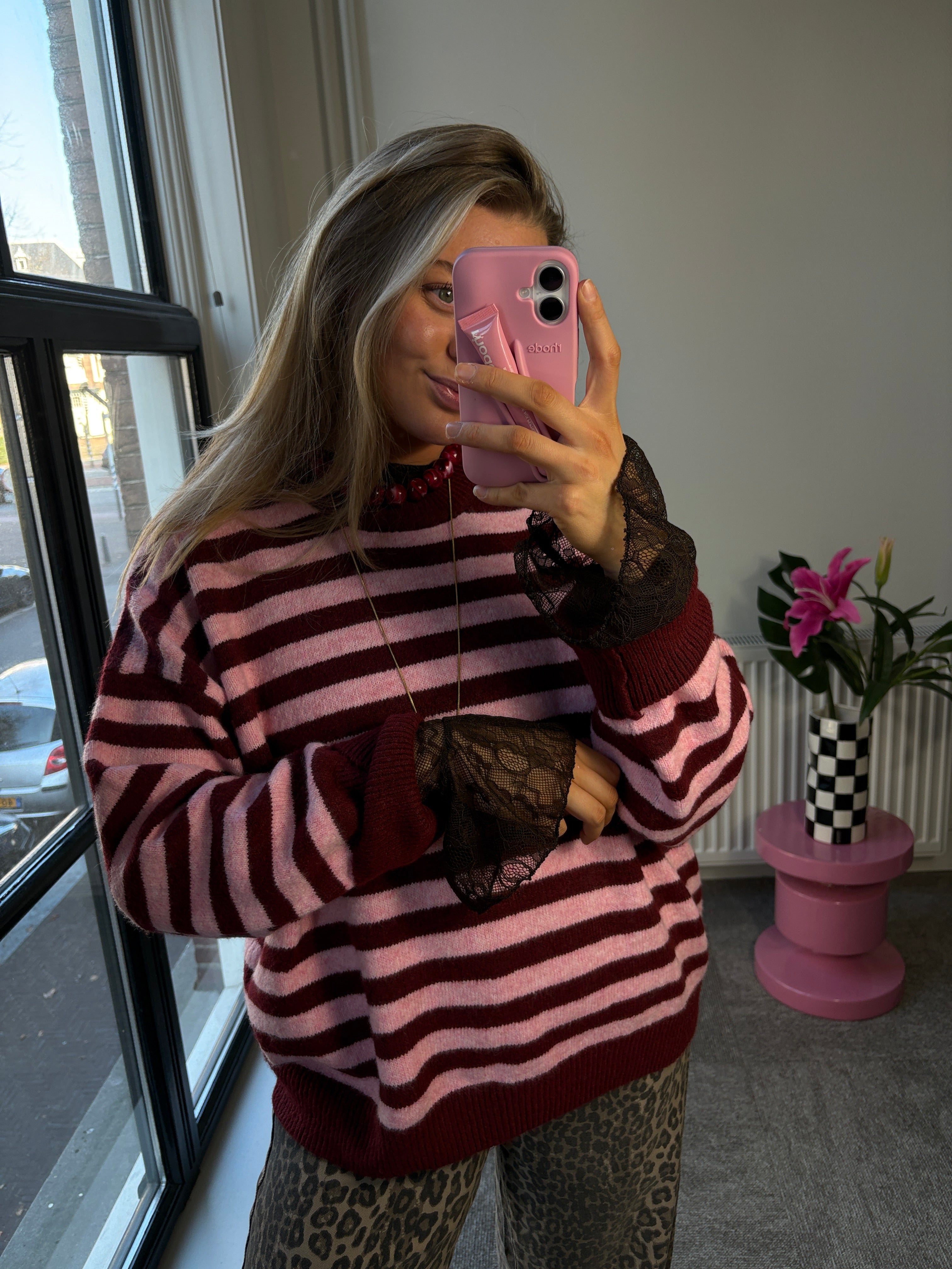 OLIVIA TRUI ROZE/ BURGUNDY