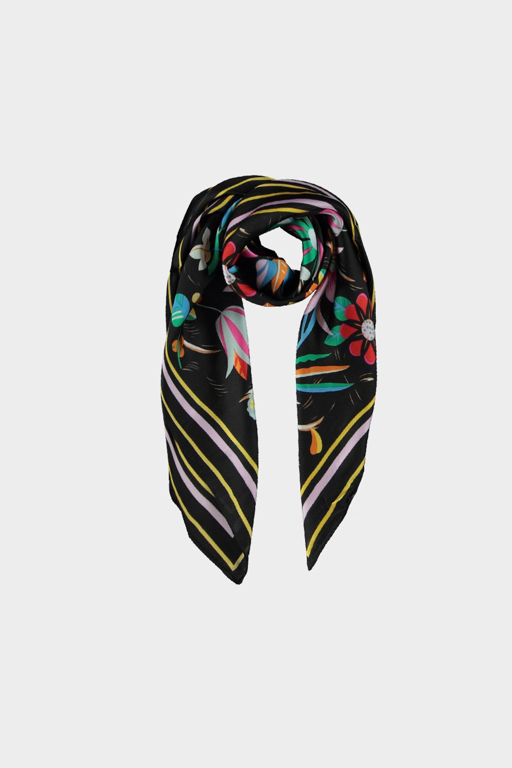 Bandana Scarf 9 Black Flower Print