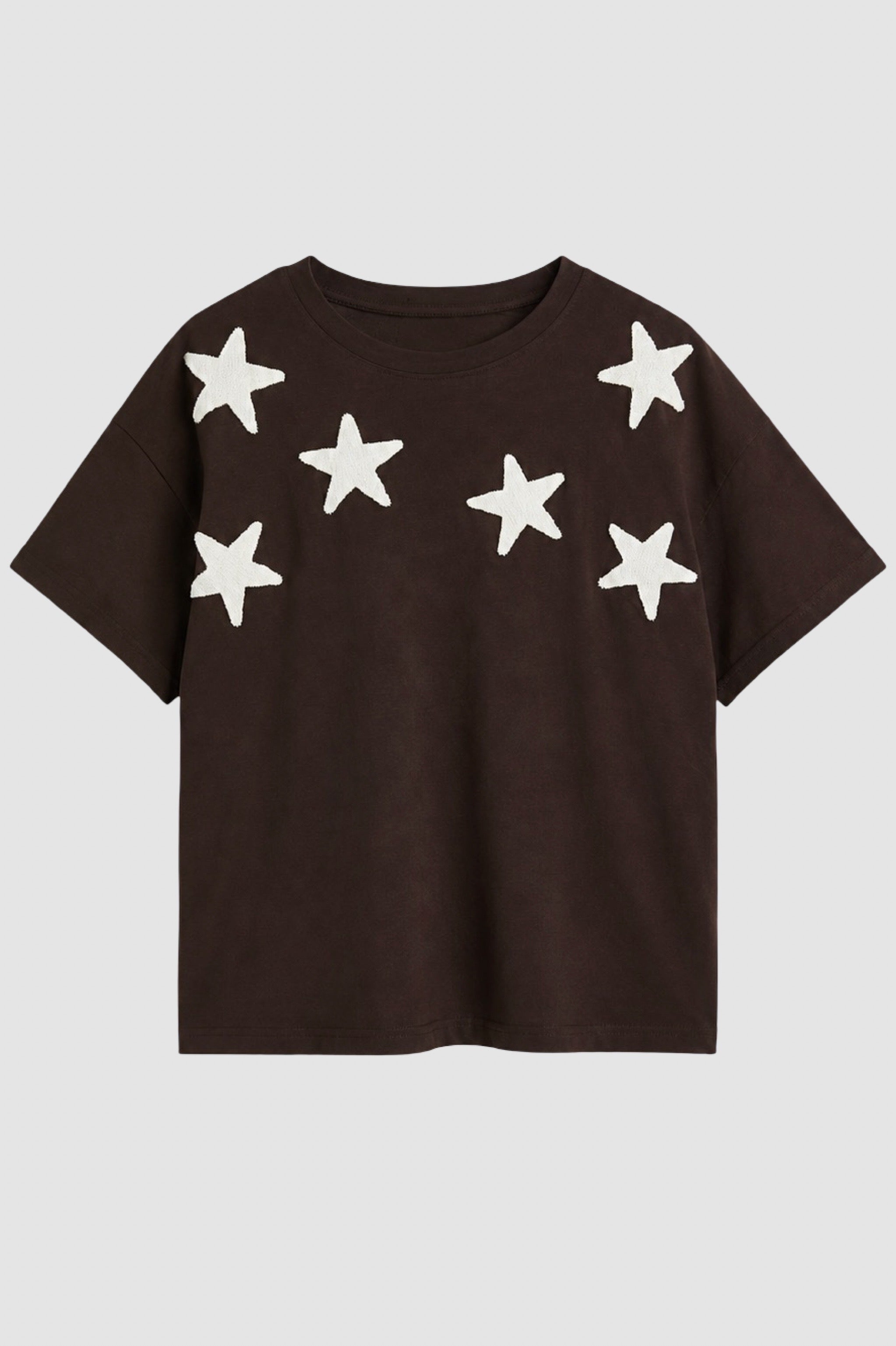 BRUIN T-SHIRT MET STERREN