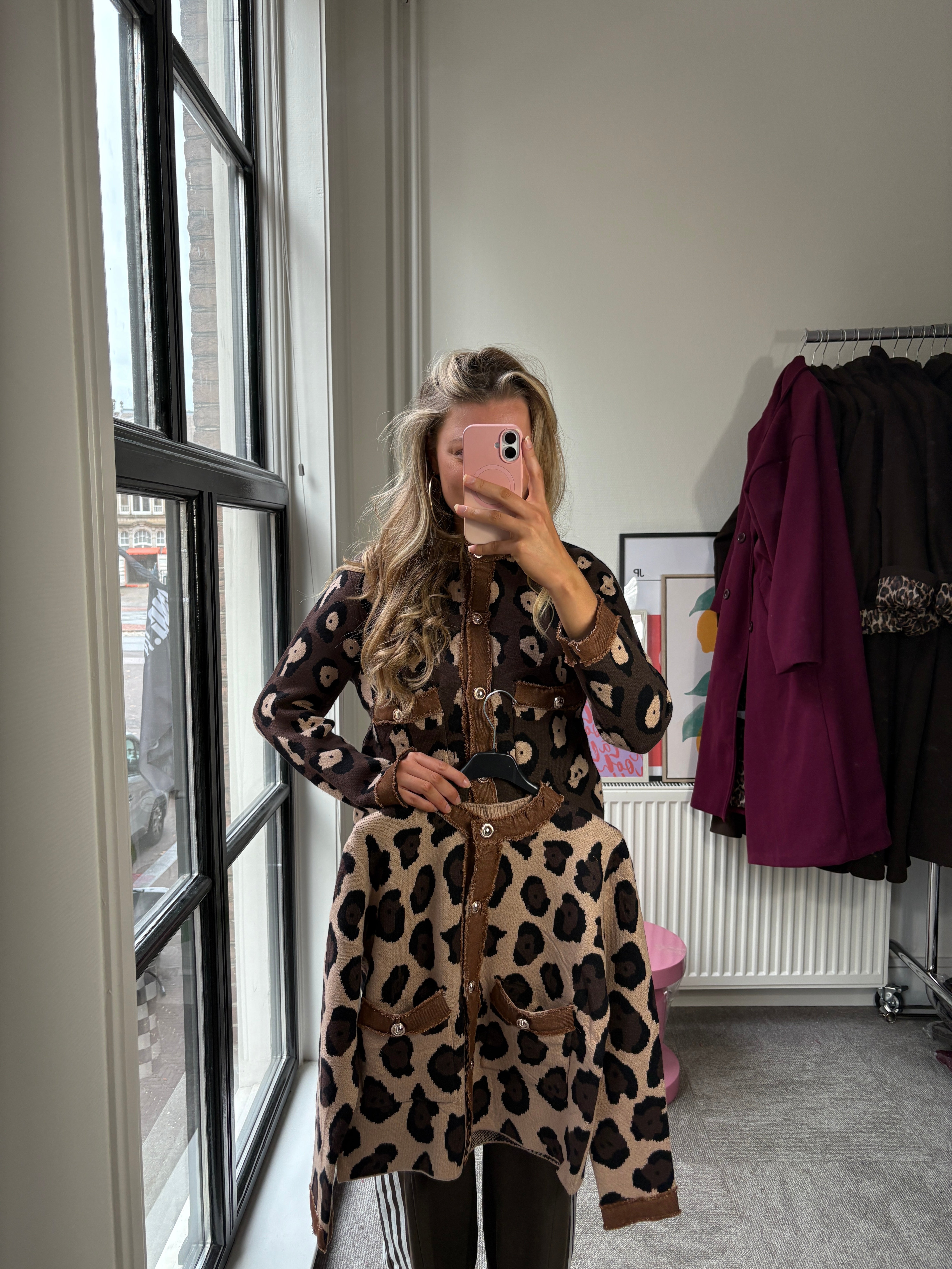 MARJO PANTERPRINT VESTJE CHOCO
