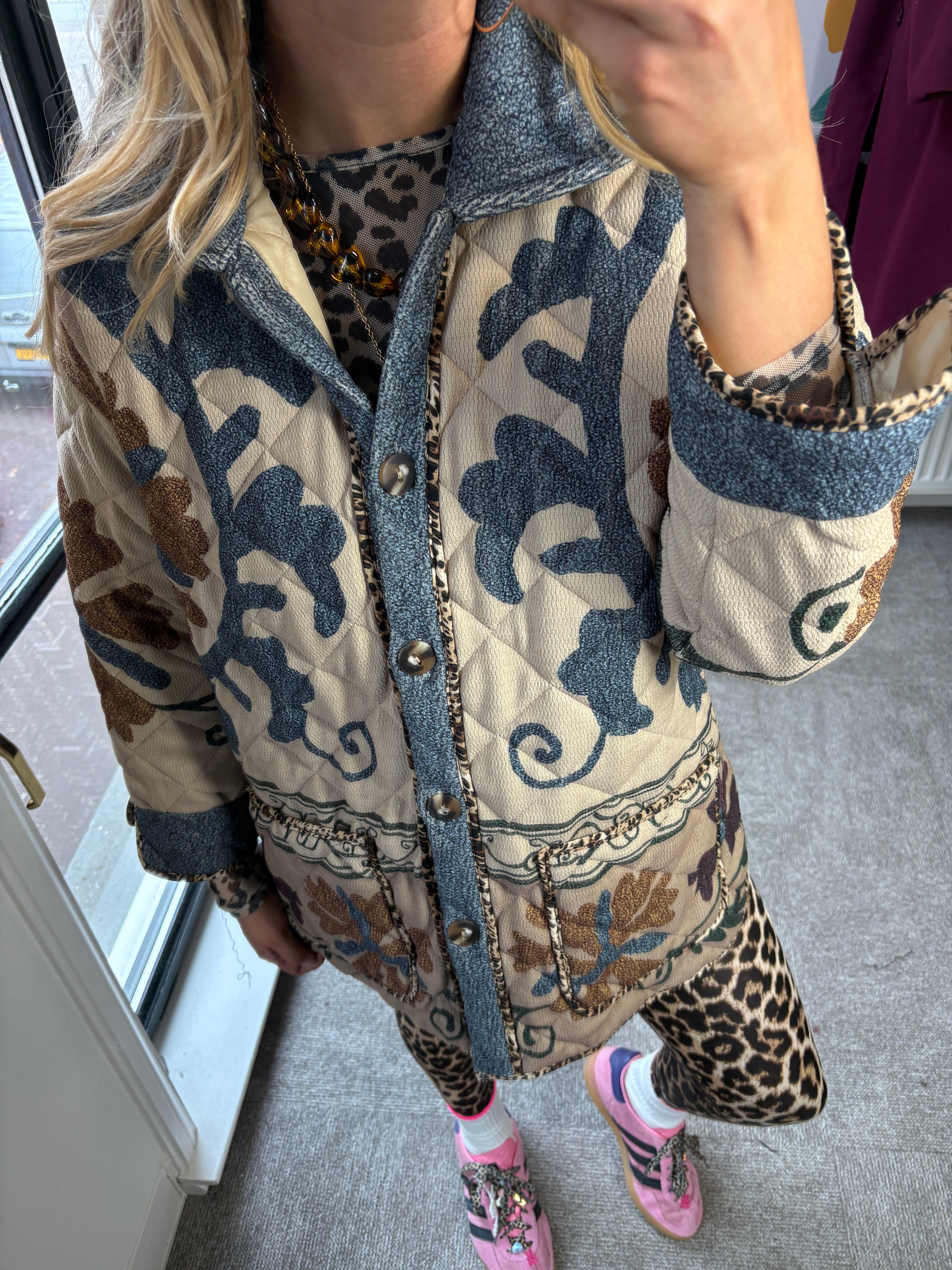 KIM JACKET PANTHER DETAILS BLUE