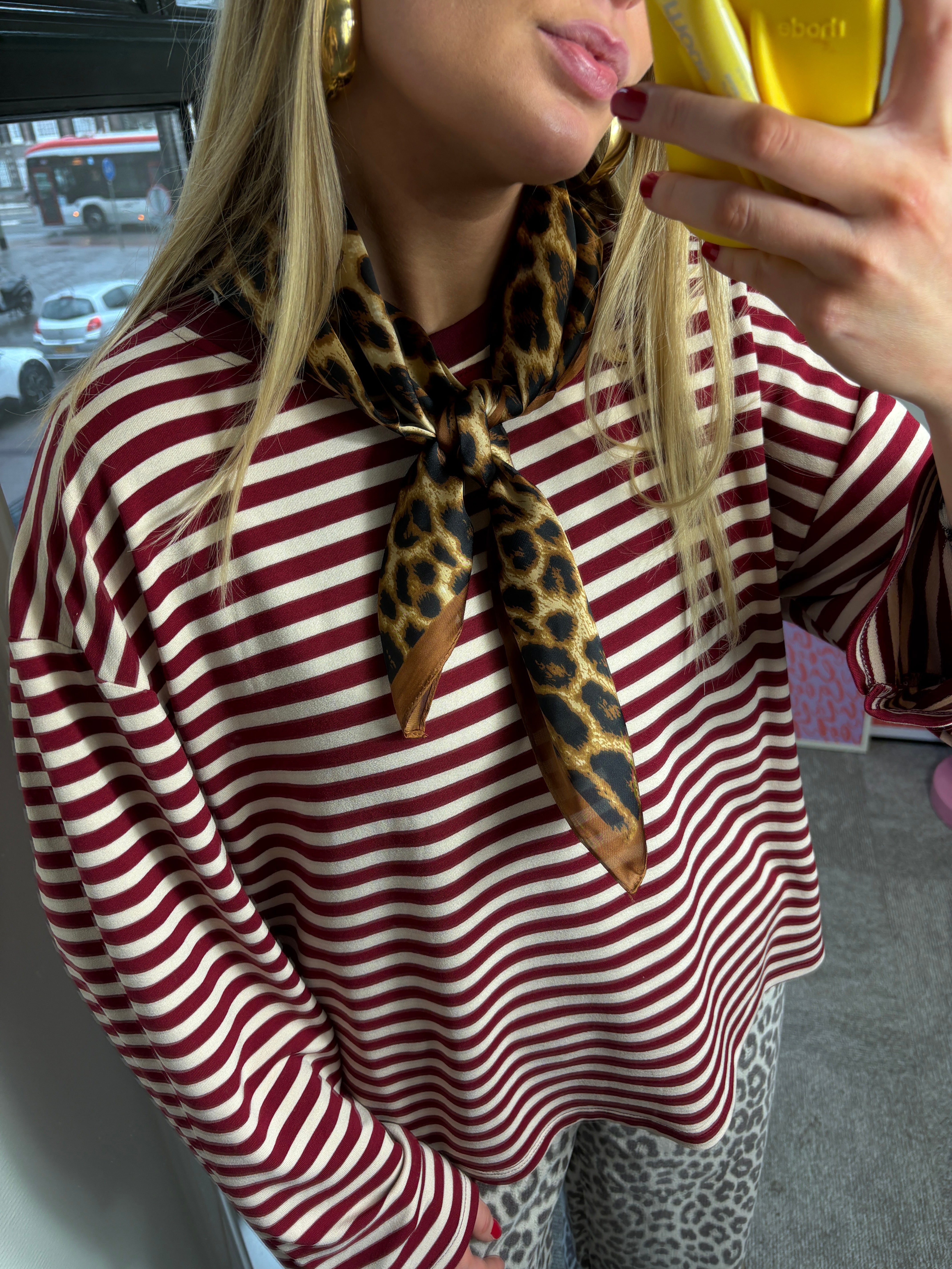 BELLA 1 panter sjaaltje goud/bruin