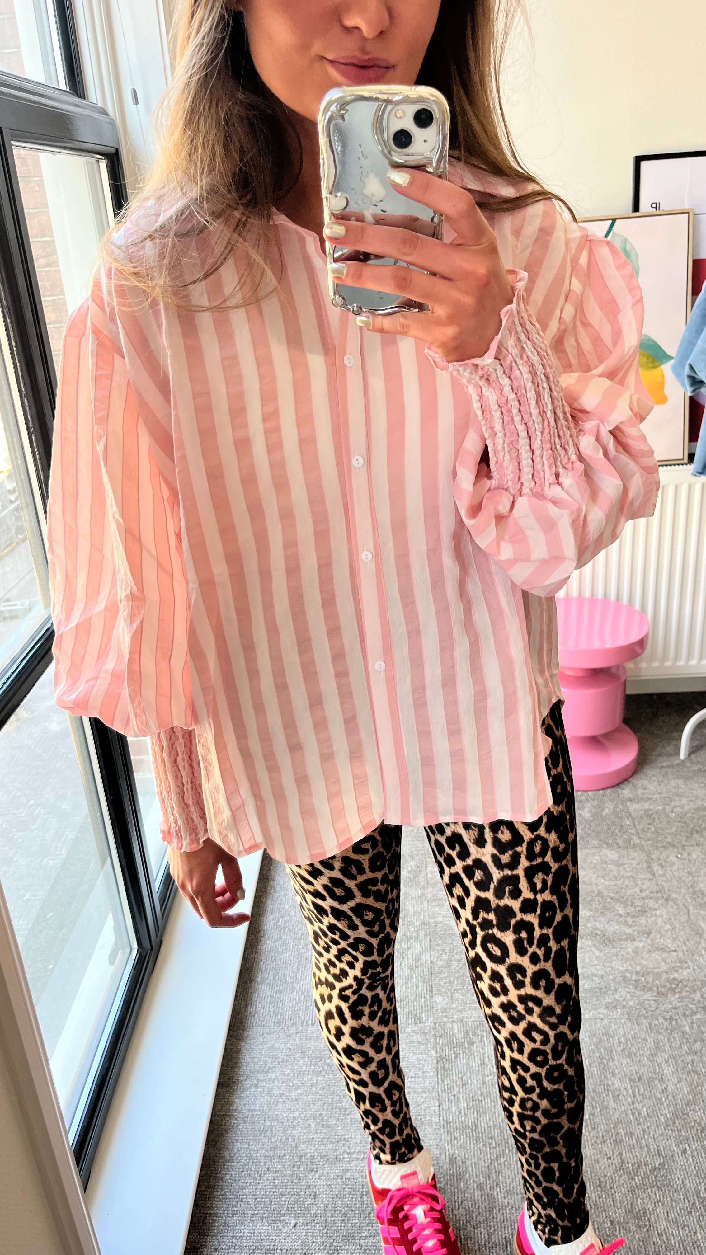 PINK STRIPED BLOUSE SMOKED