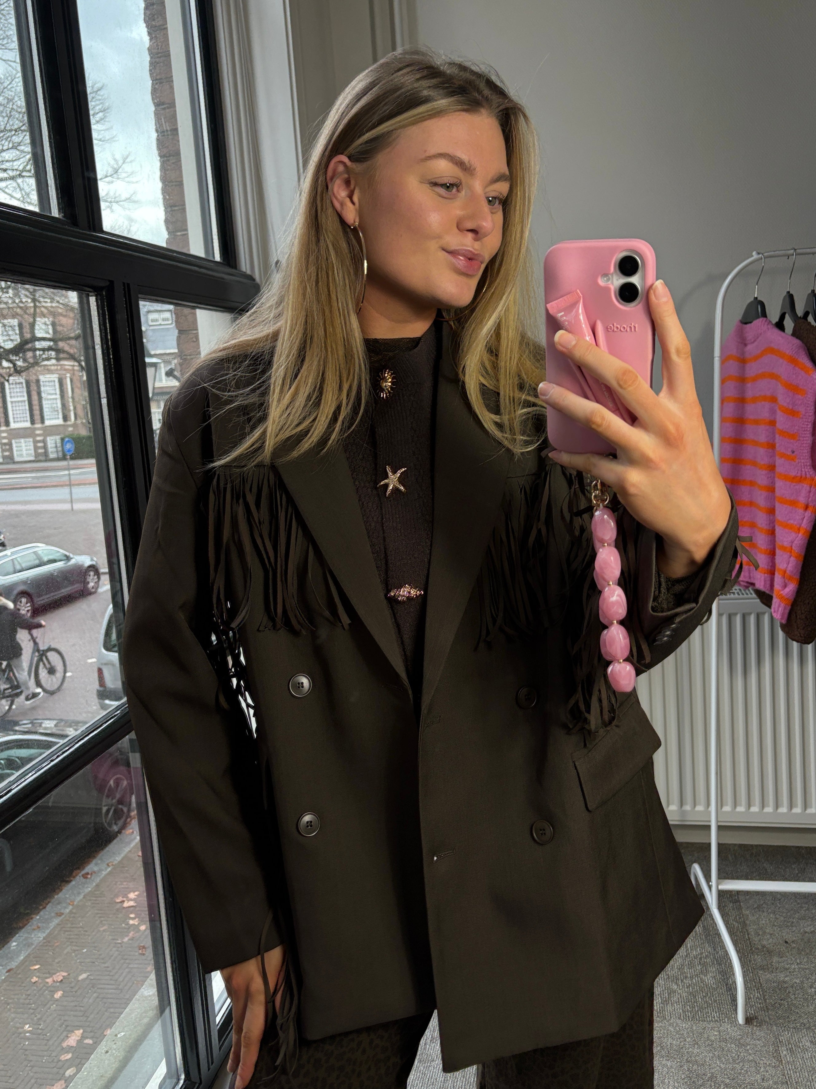 BRUIN GILET GOUDEN KNOPEN