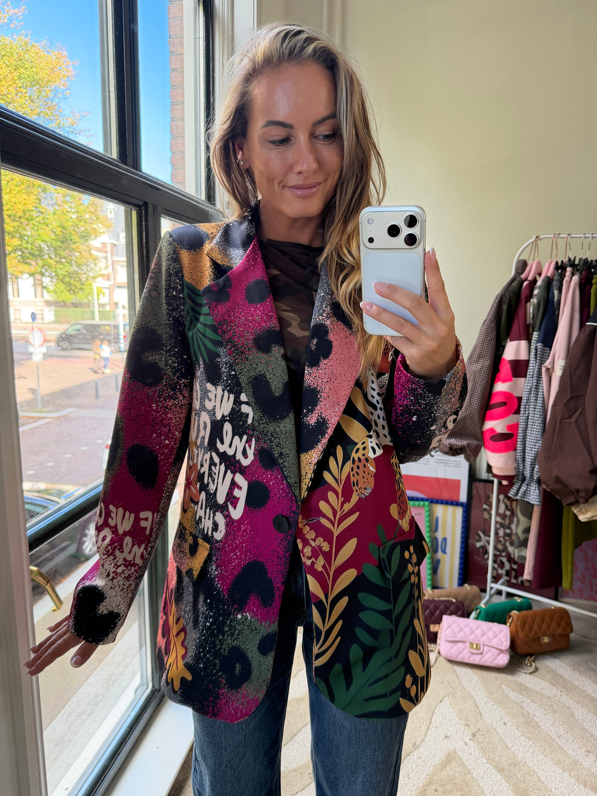 MUSTHAVE PRINTBLAZER MET PANTER