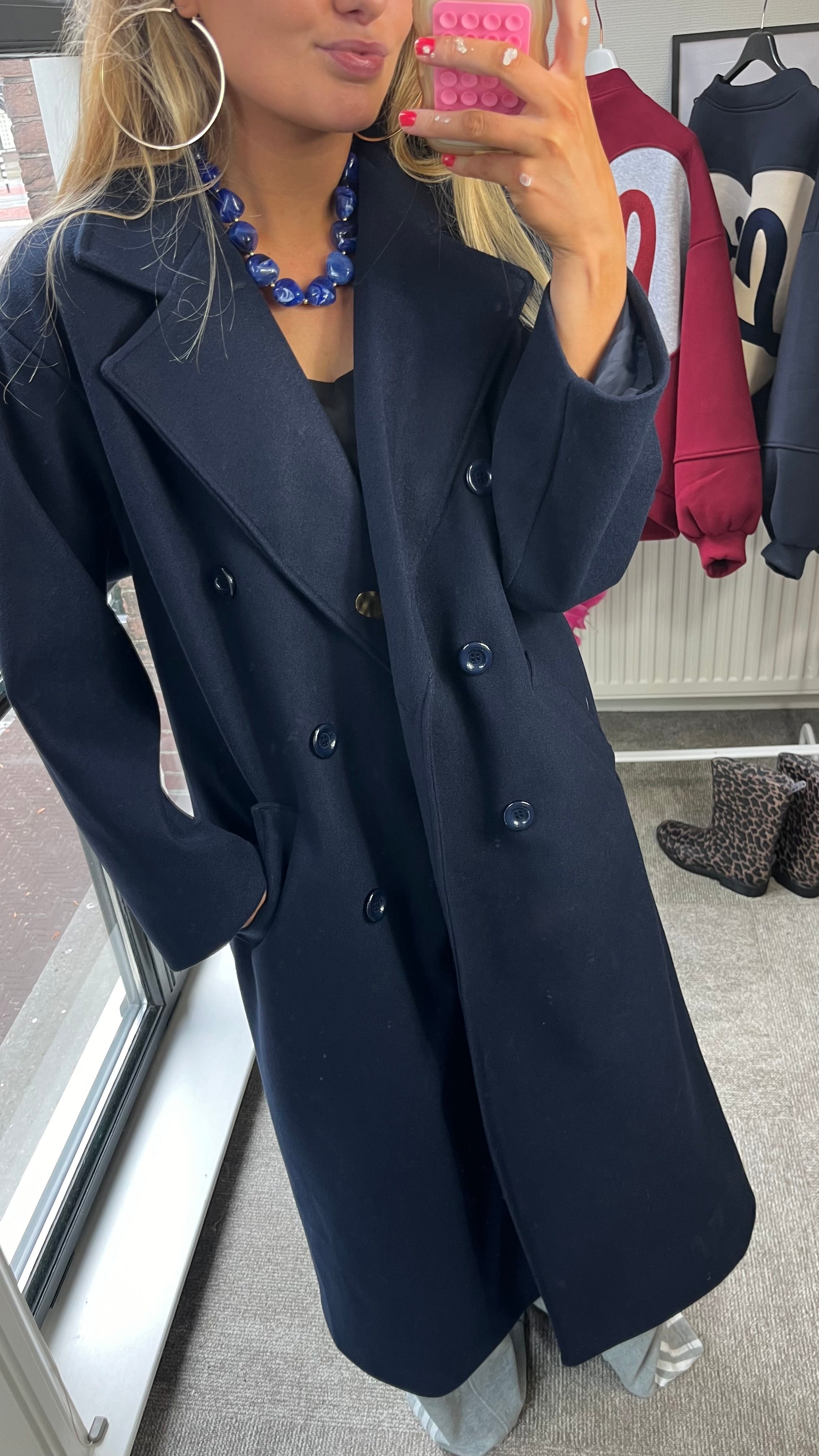 ELIN MANTEL JAS | BLAUW