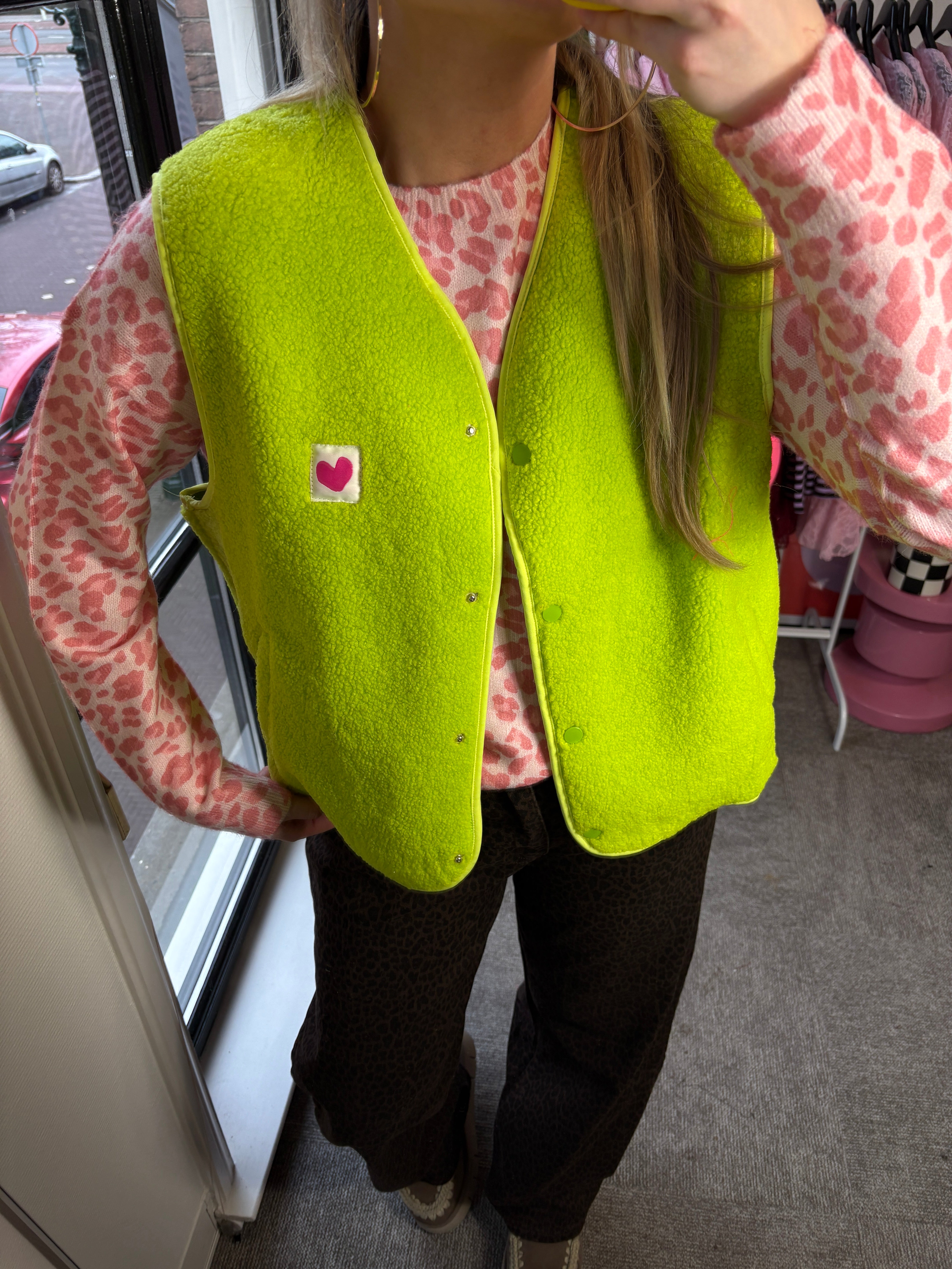 TEDDY GILET FLUO GROEN