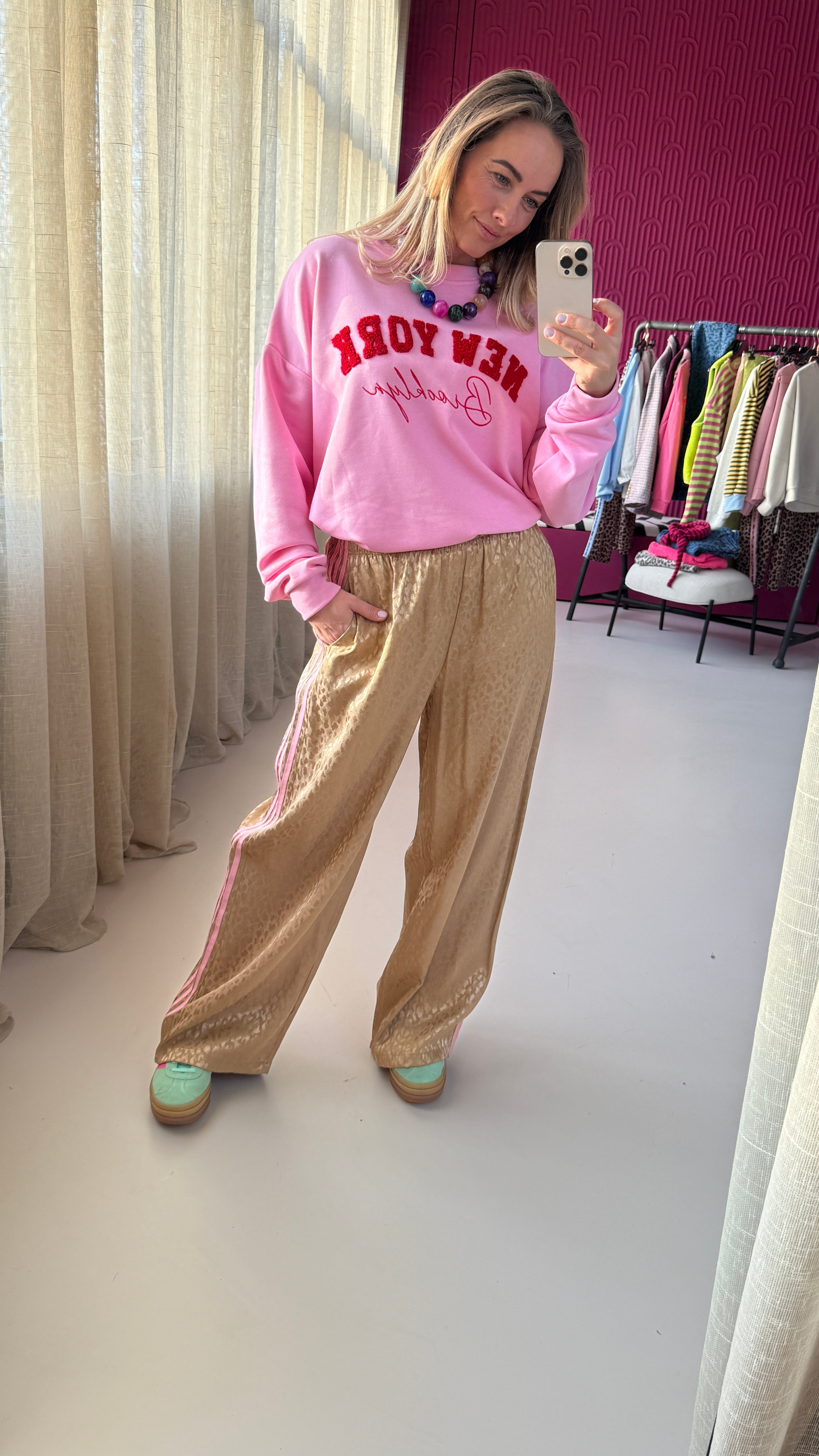 SHINY PANTERBROEK GOUD