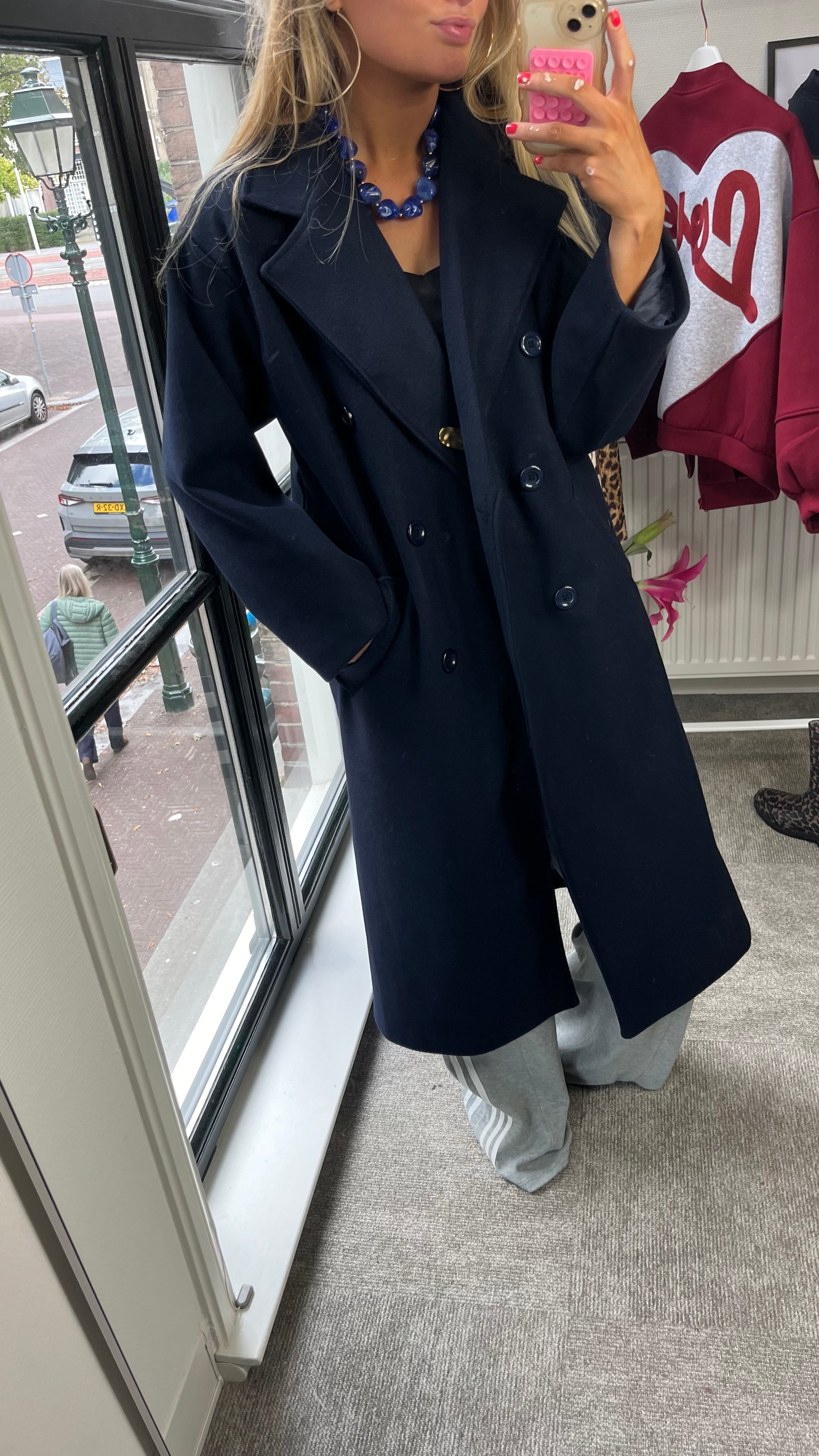 ELIN MANTEL JAS | BLAUW