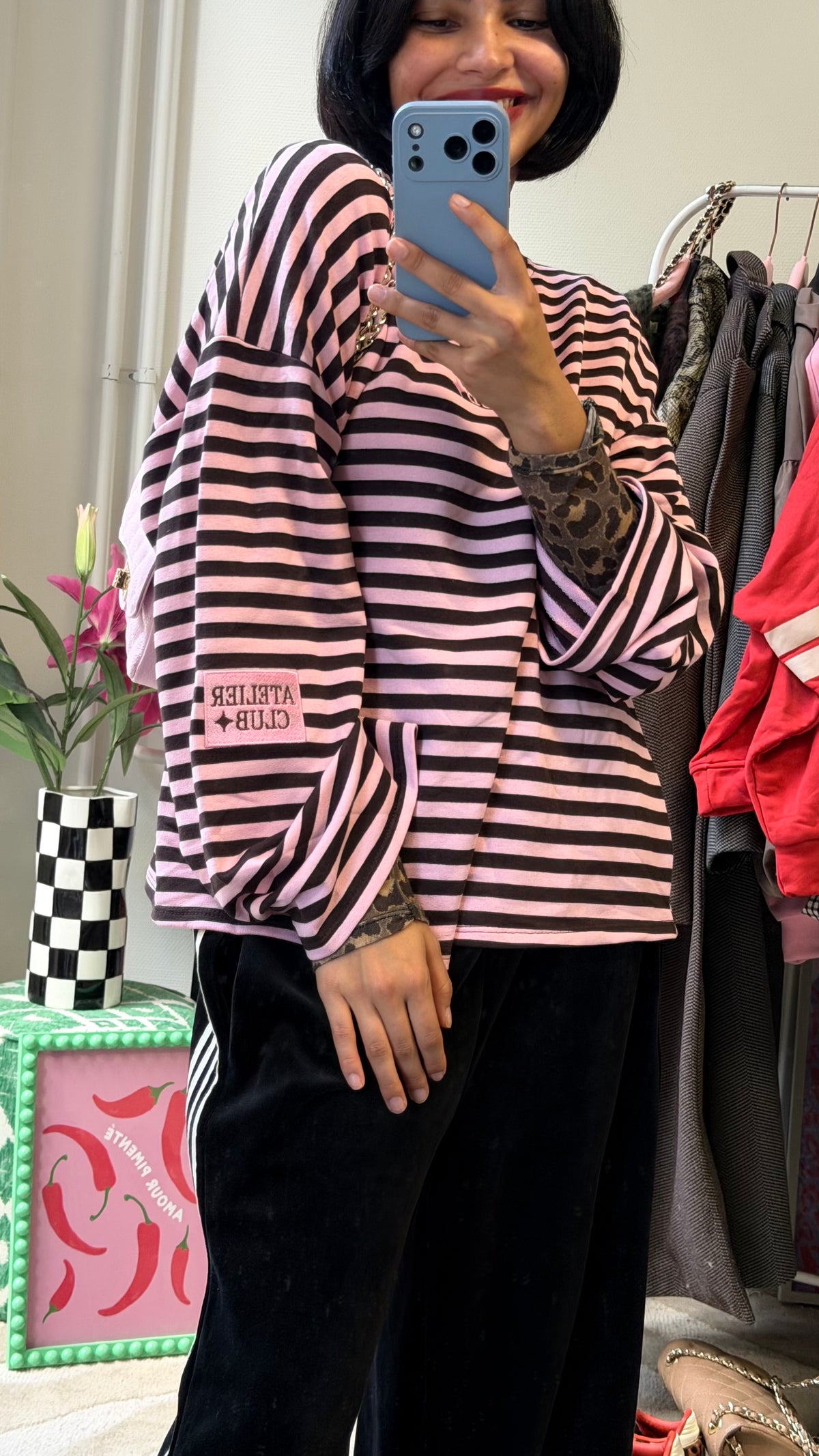 OVERSIZED LONGSLEEVE SHIRT ROZE BRUIN