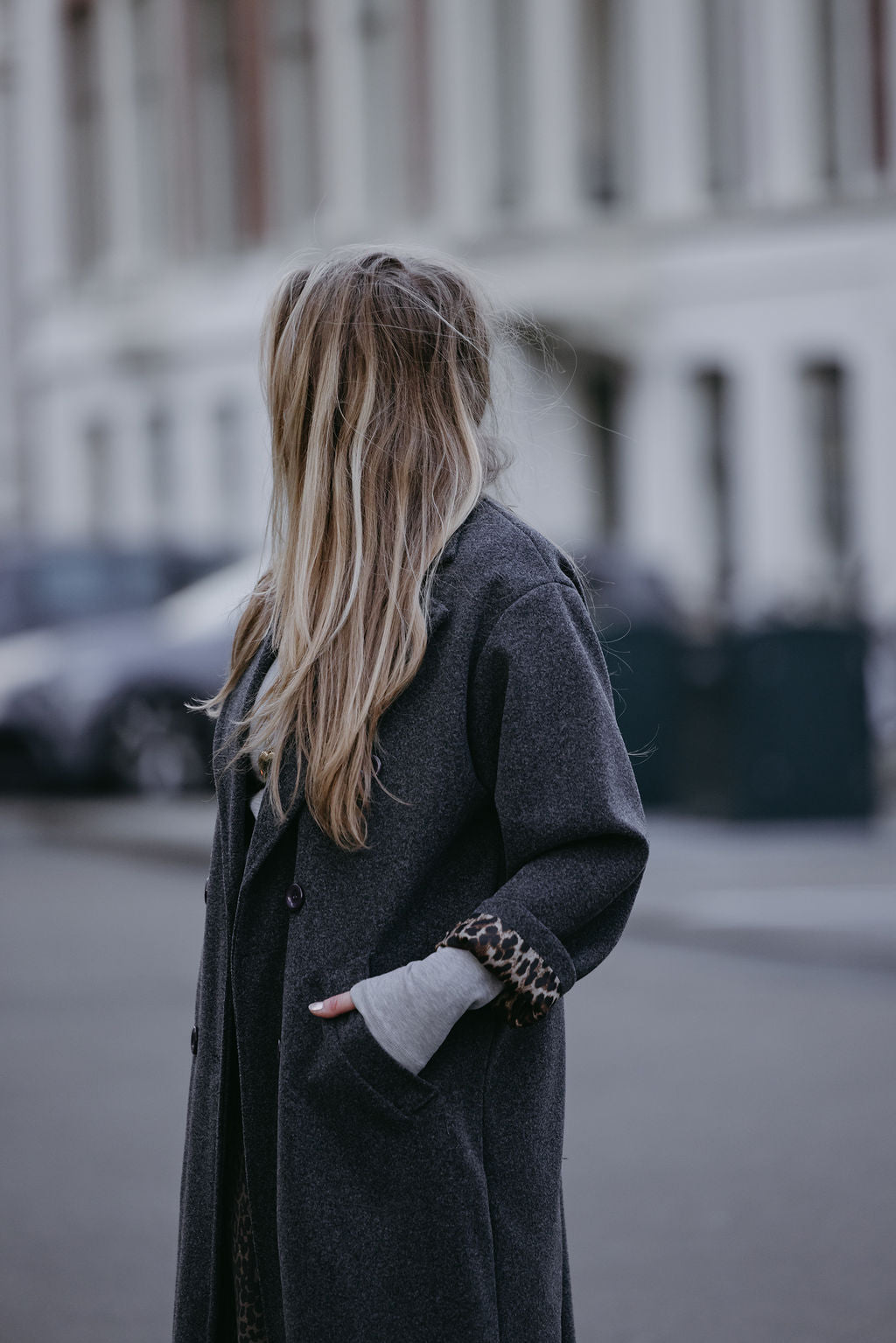 #PRE ORDER# LIZZY MANTEL JAS GRIJS MET PANTER