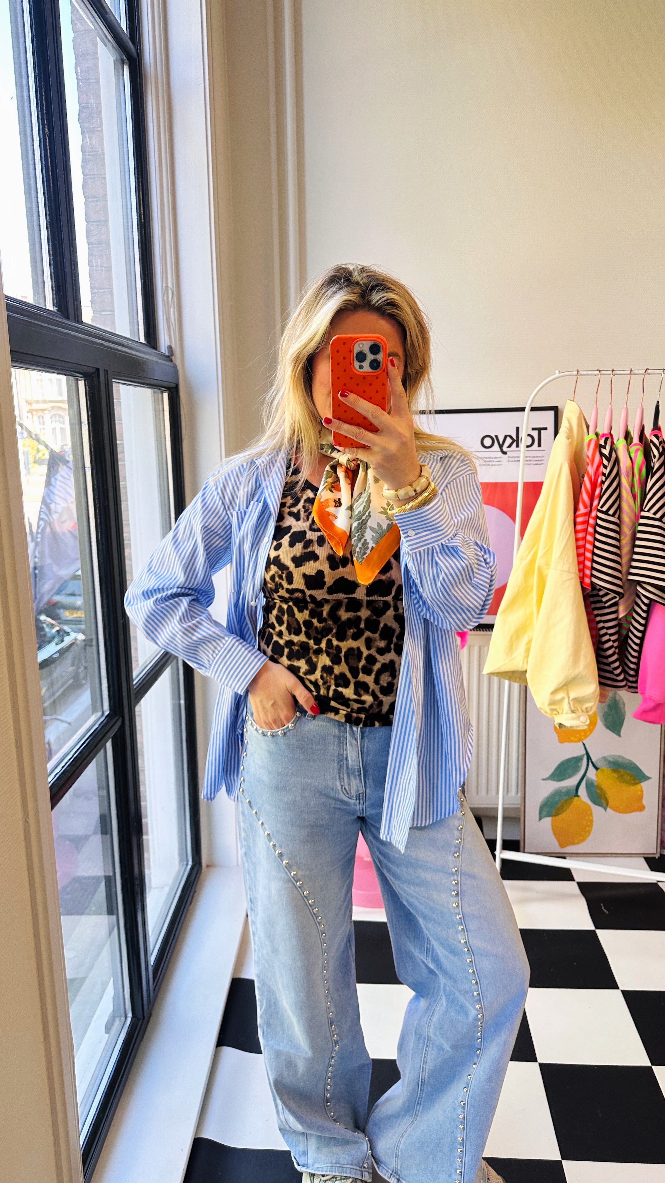 STEFFI STREEPJES BLOUSE BLAUW