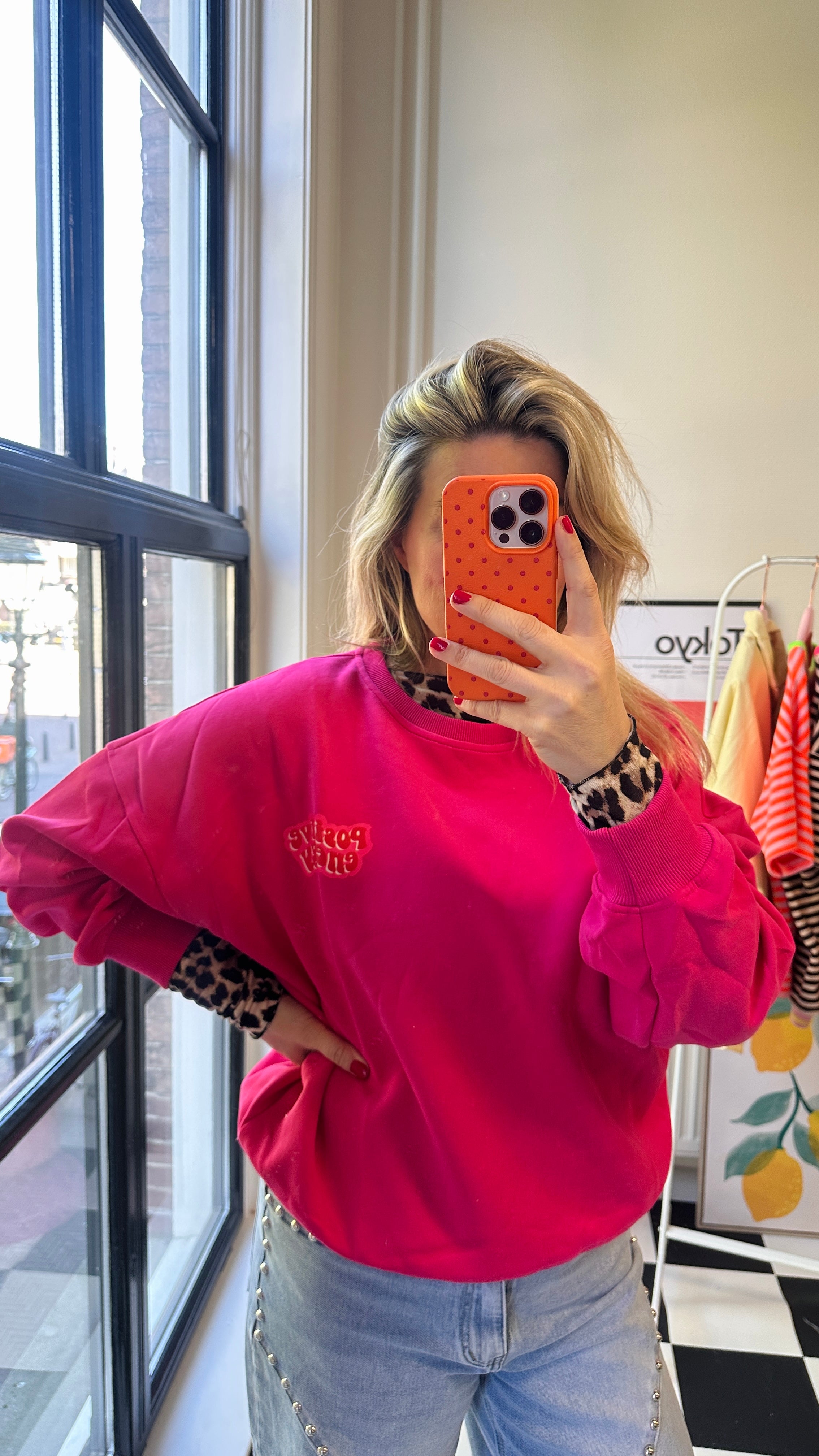 MUSTHAVE SWEATER POSITIVE ENERGY FUCHSIAROZE