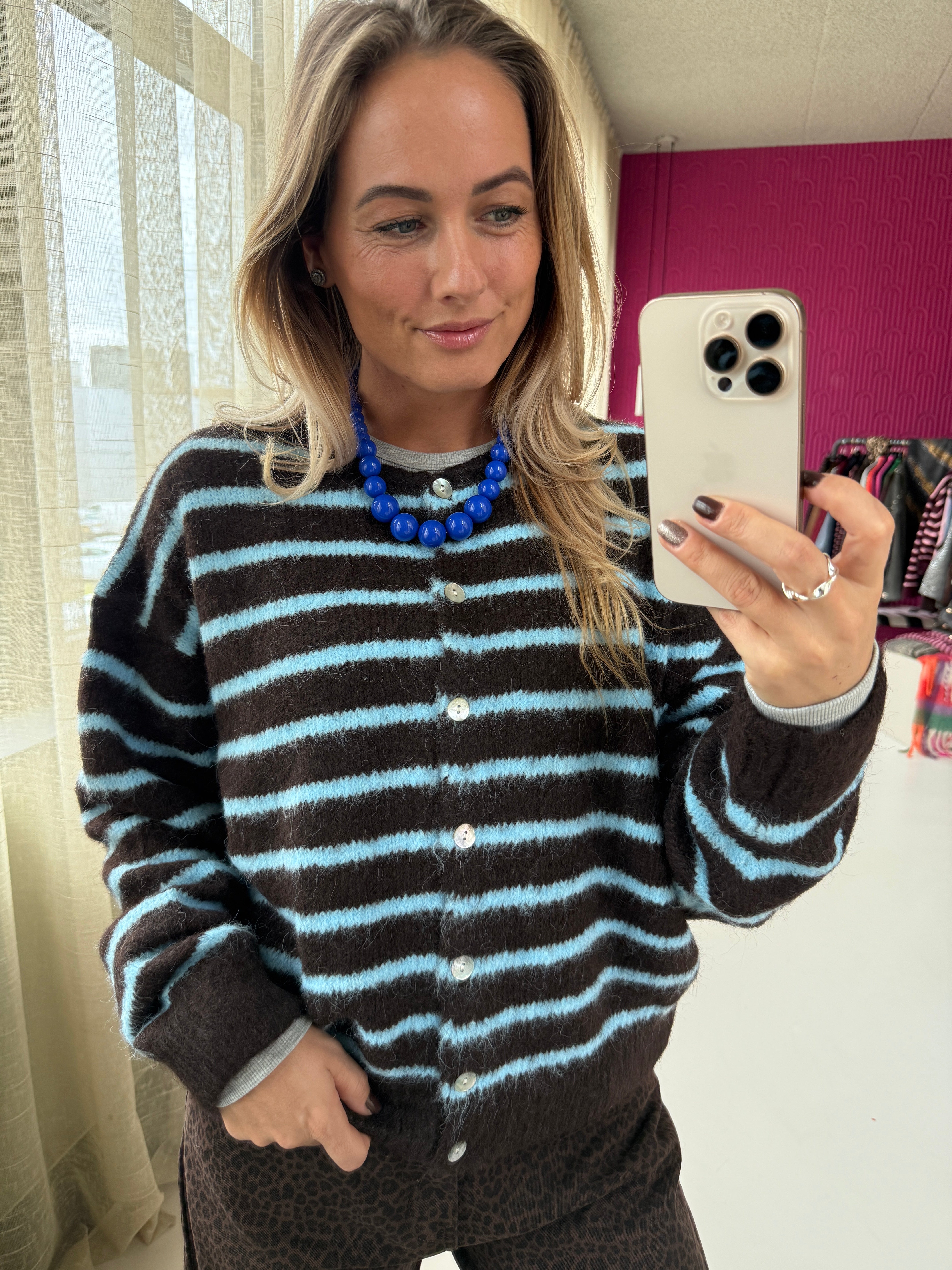 DANIE VEST BRUIN-BLAUW