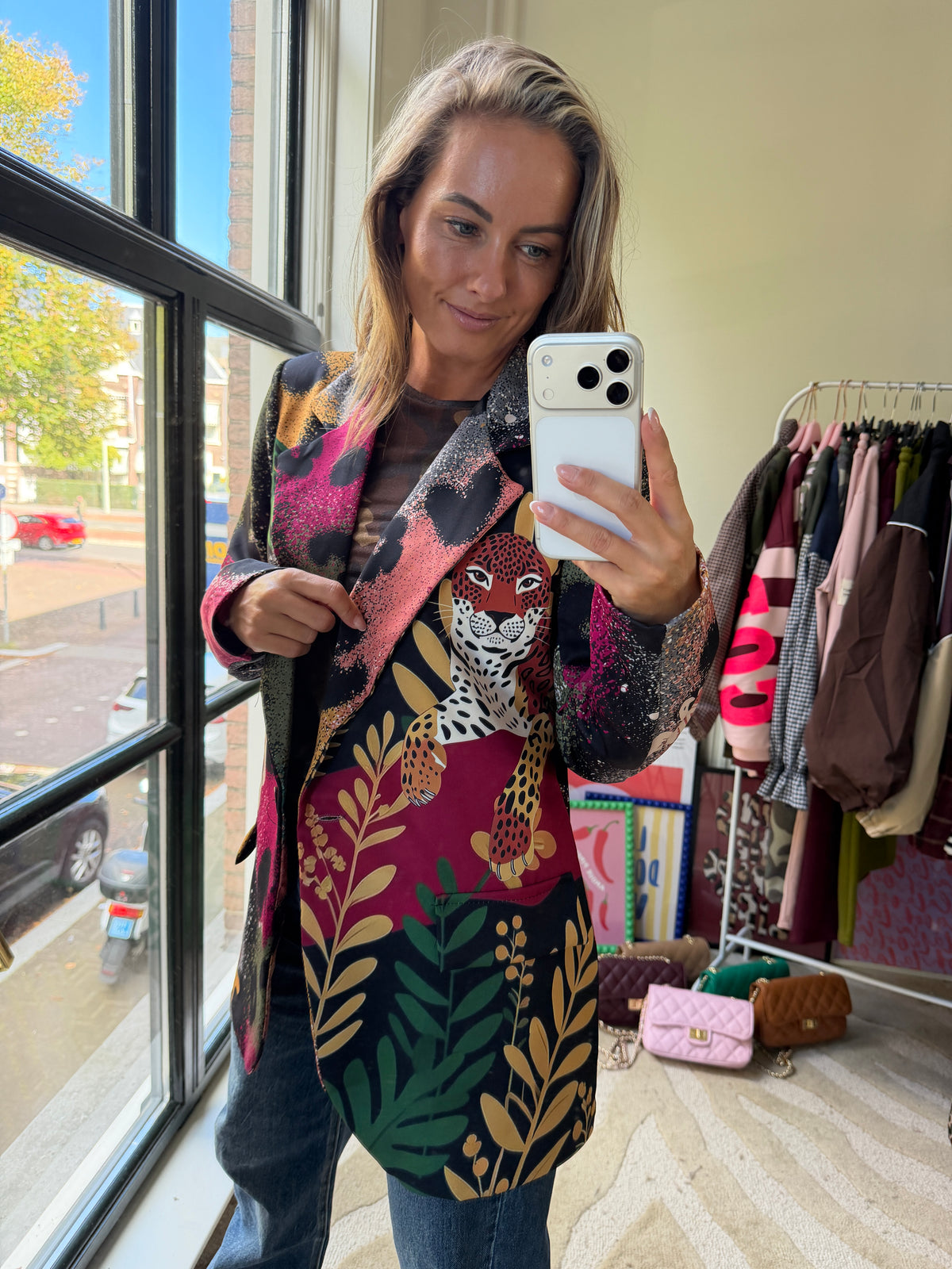 MUSTHAVE PRINTBLAZER MET PANTER