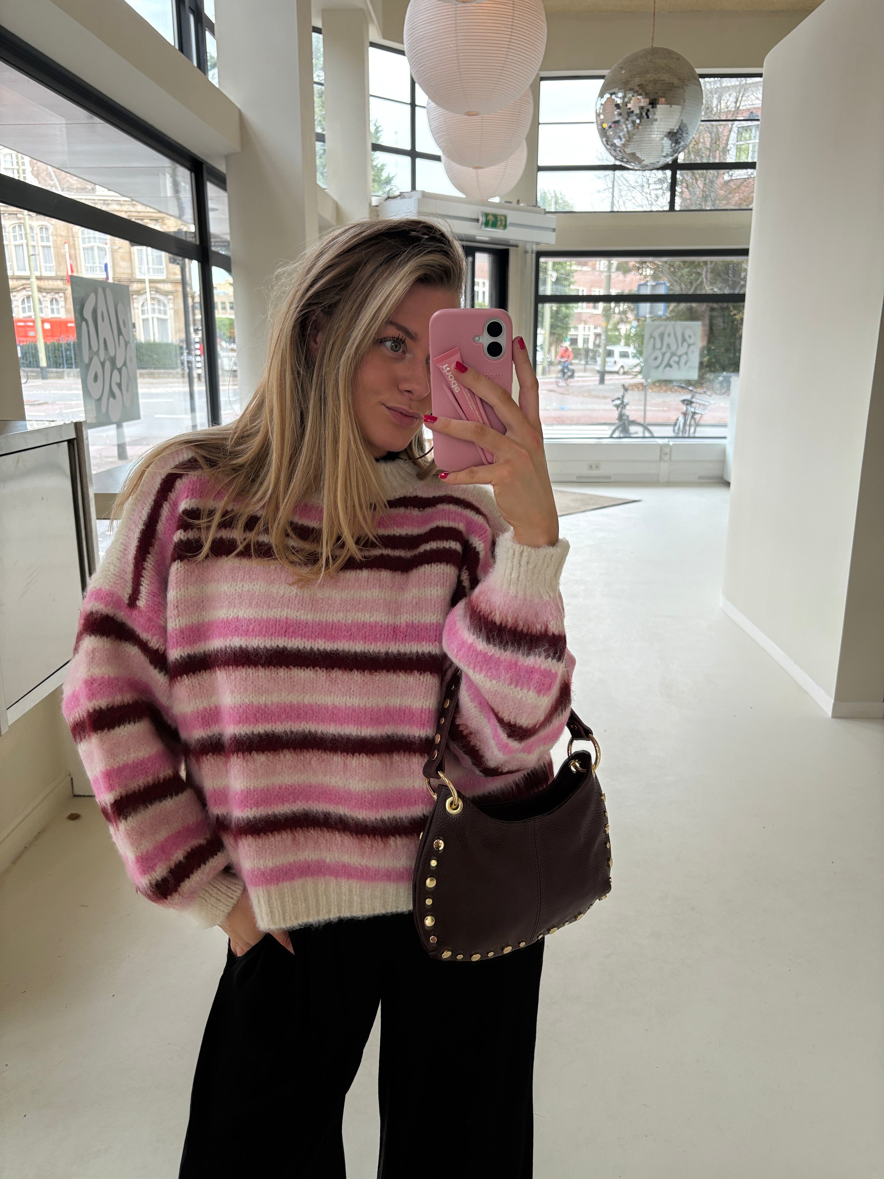 NAOMI MUSTHAVE SWEATER PINK/BORDEAUX