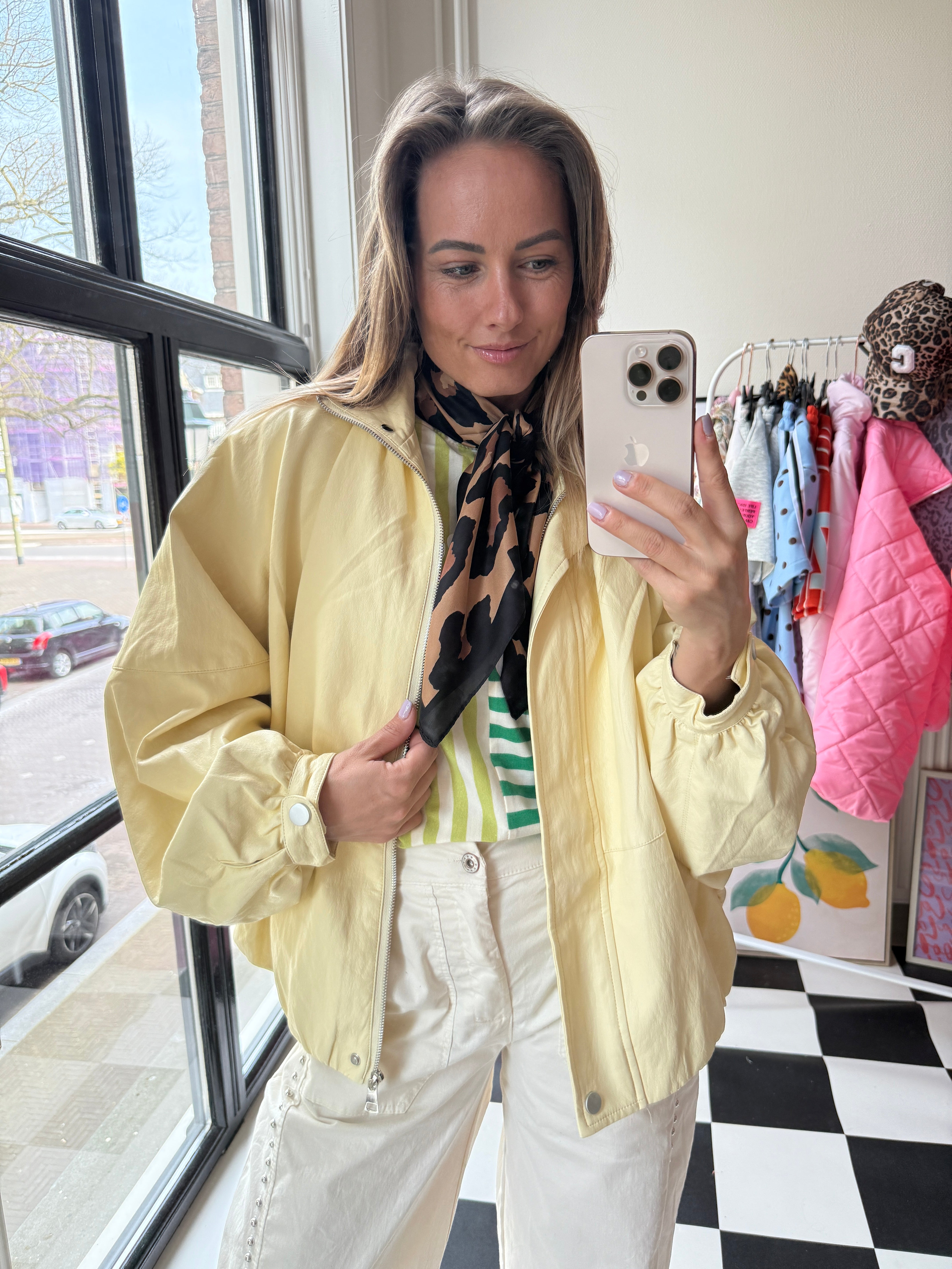 PHILOU VEGAN LEREN JASJE LICHTGEEL