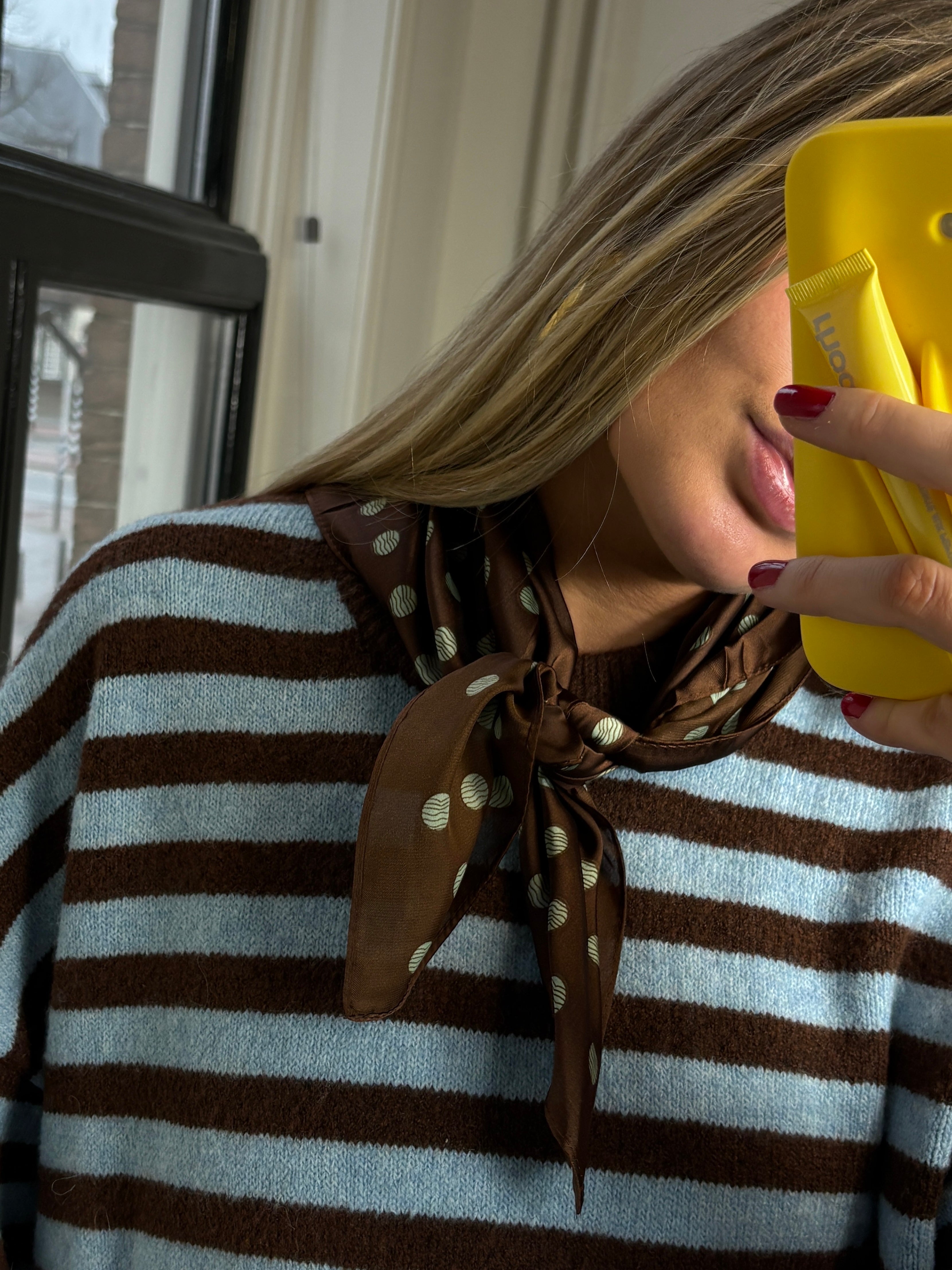 stippen sjaaltje bruin