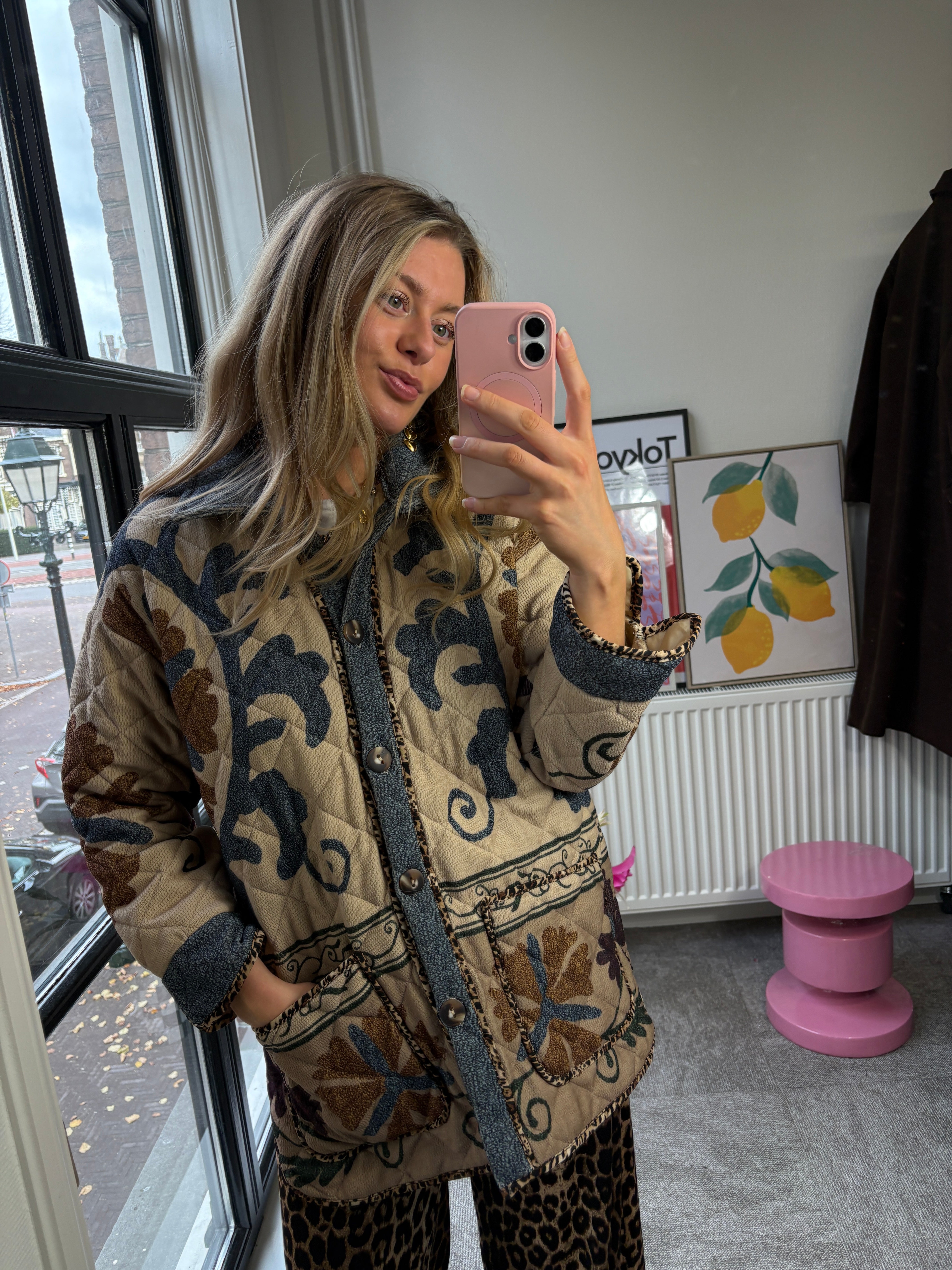 KIM JACKET PANTHER DETAILS BLUE