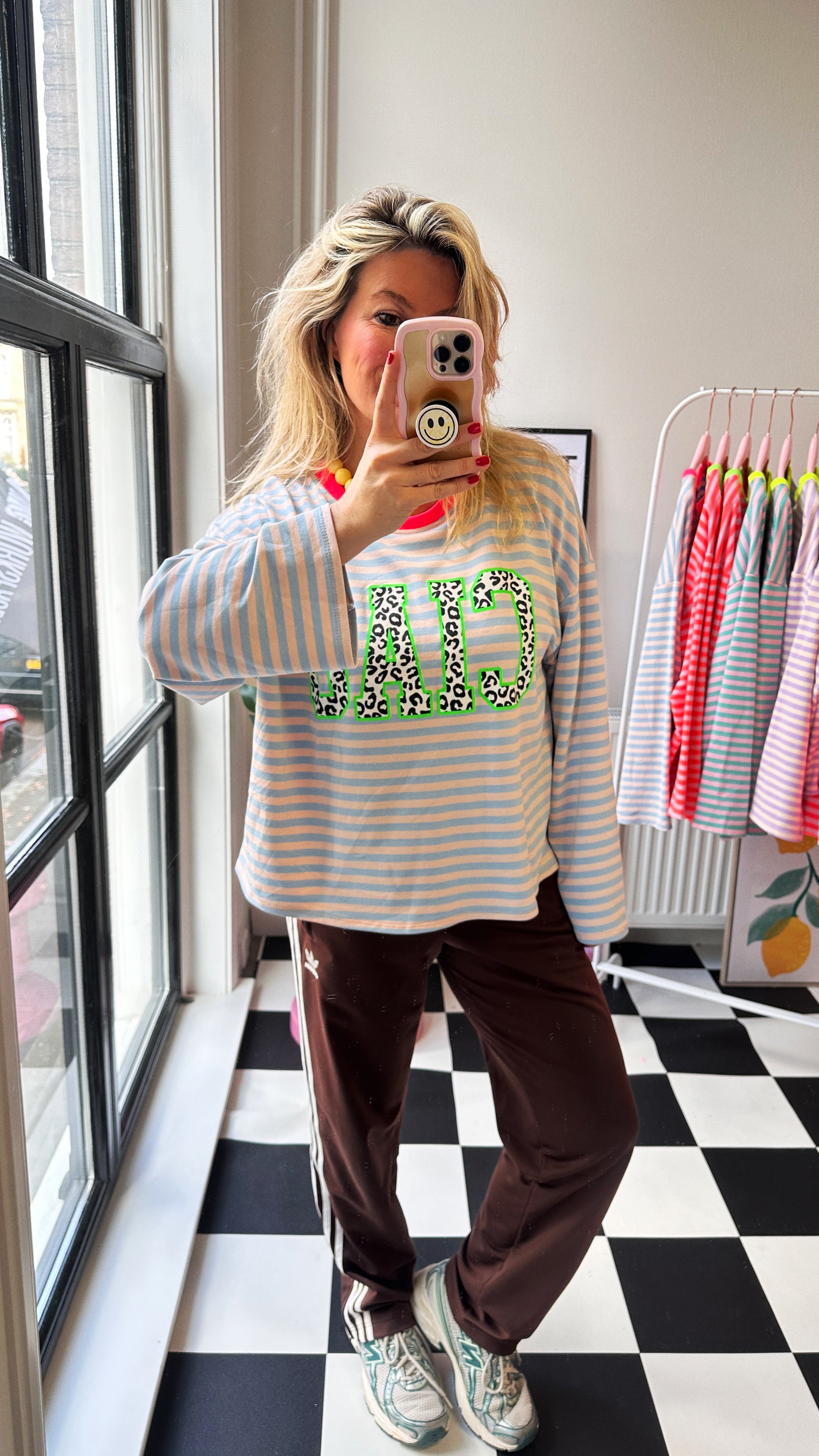 GESTREEPTE LONGSLEEVE PANTER CIAO LICHTBLAUW