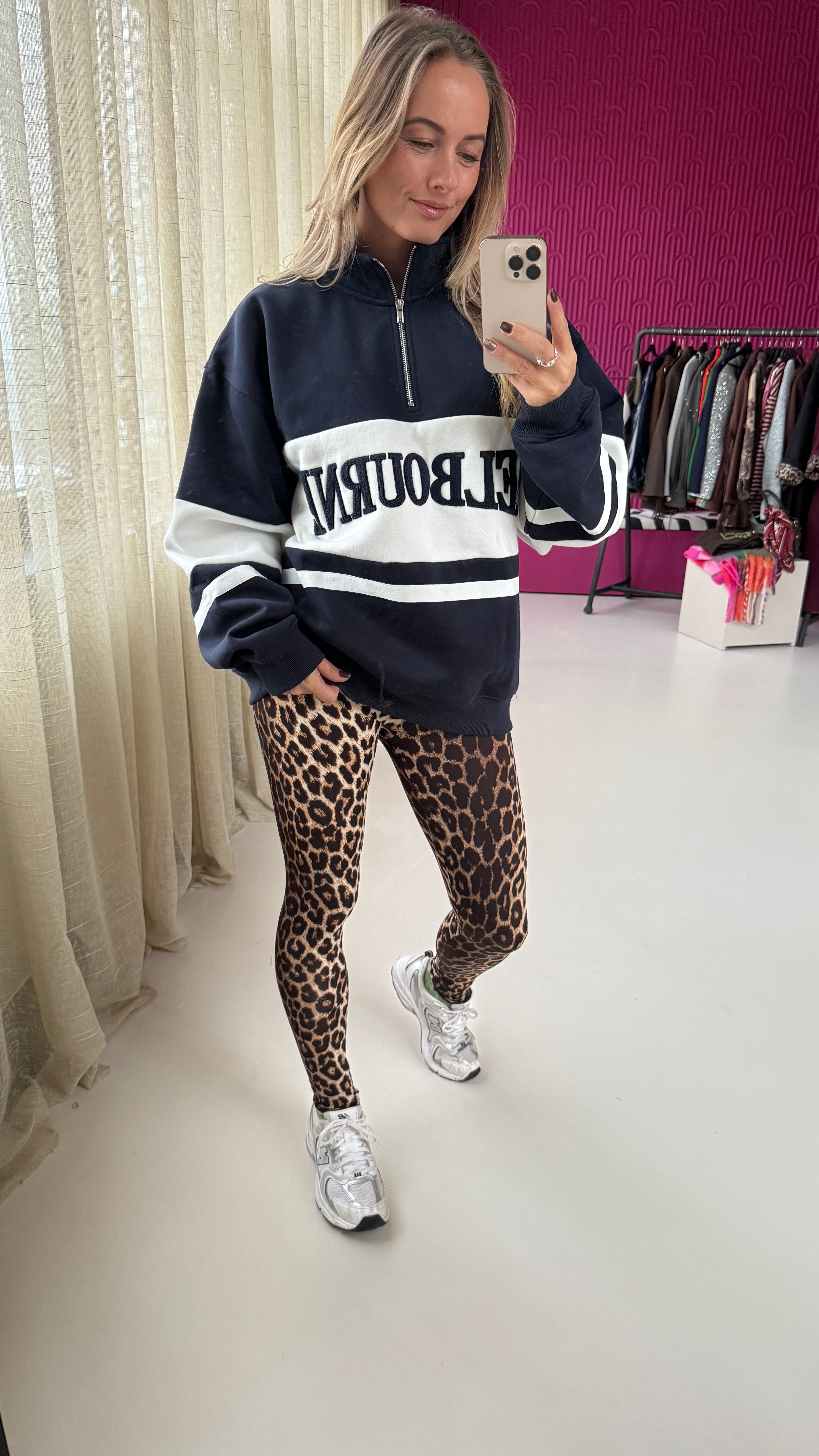 BLAUWE SWEATER MET RITS