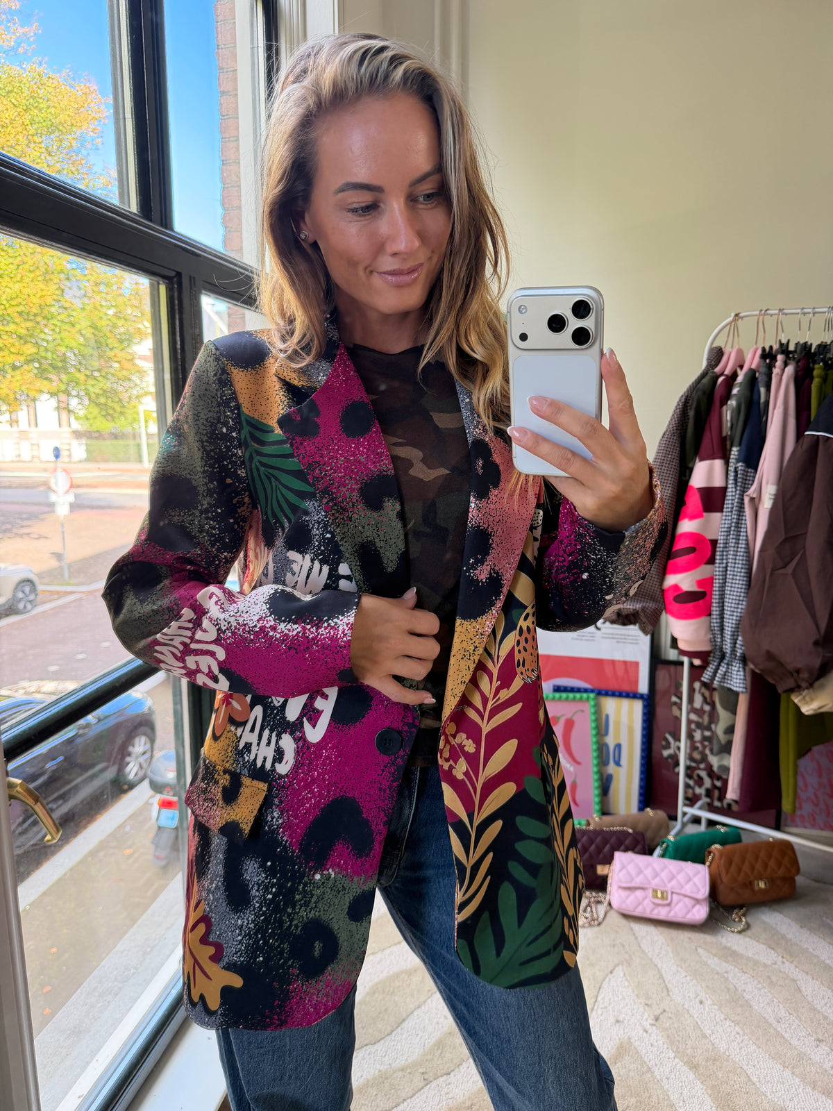 MUSTHAVE PRINTBLAZER MET PANTER
