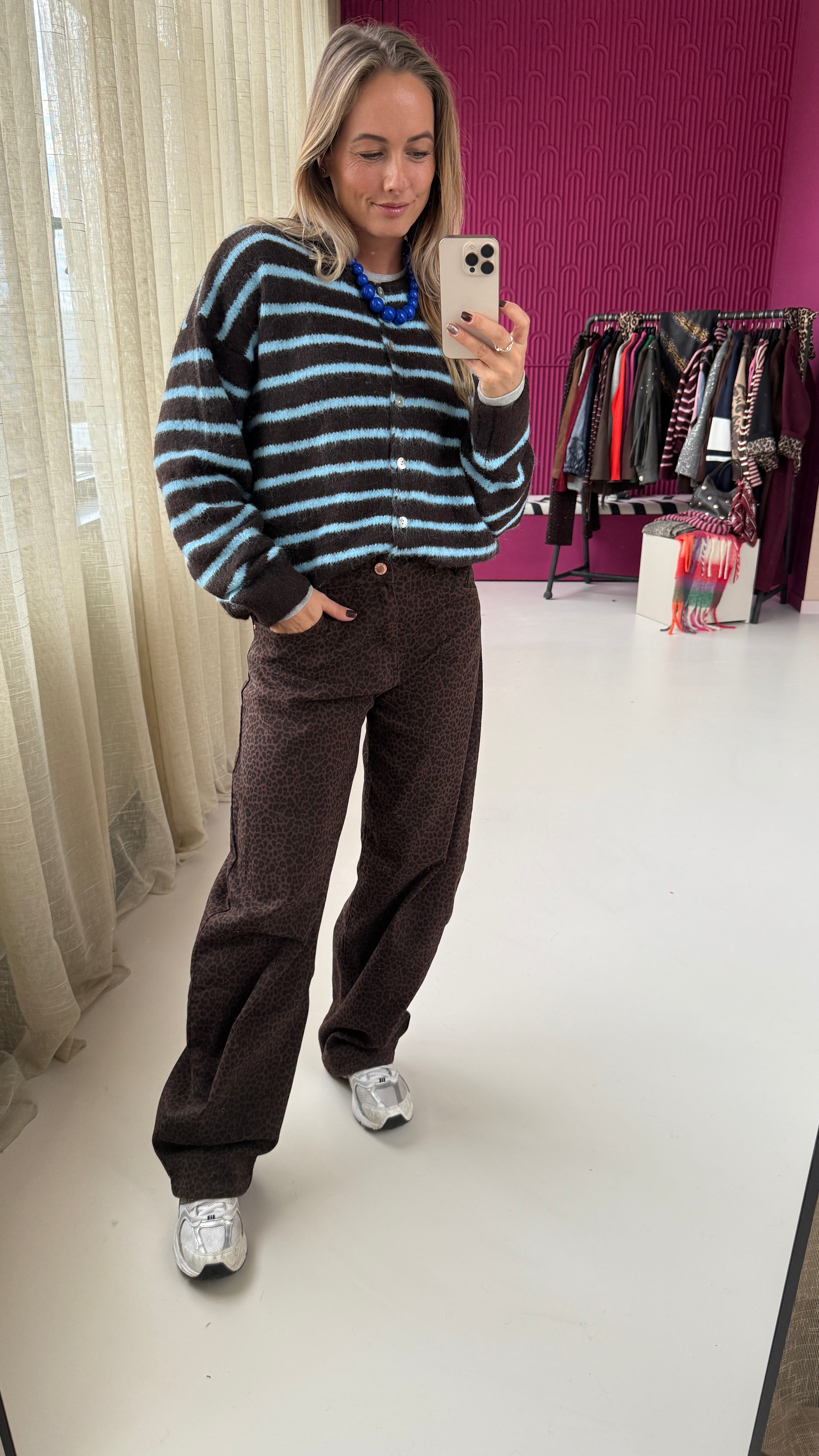 DANIE VEST BRUIN-BLAUW