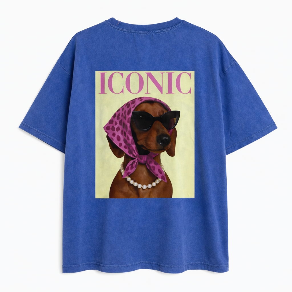 OVERSIZED SHIRT MET TECKEL BLAUW