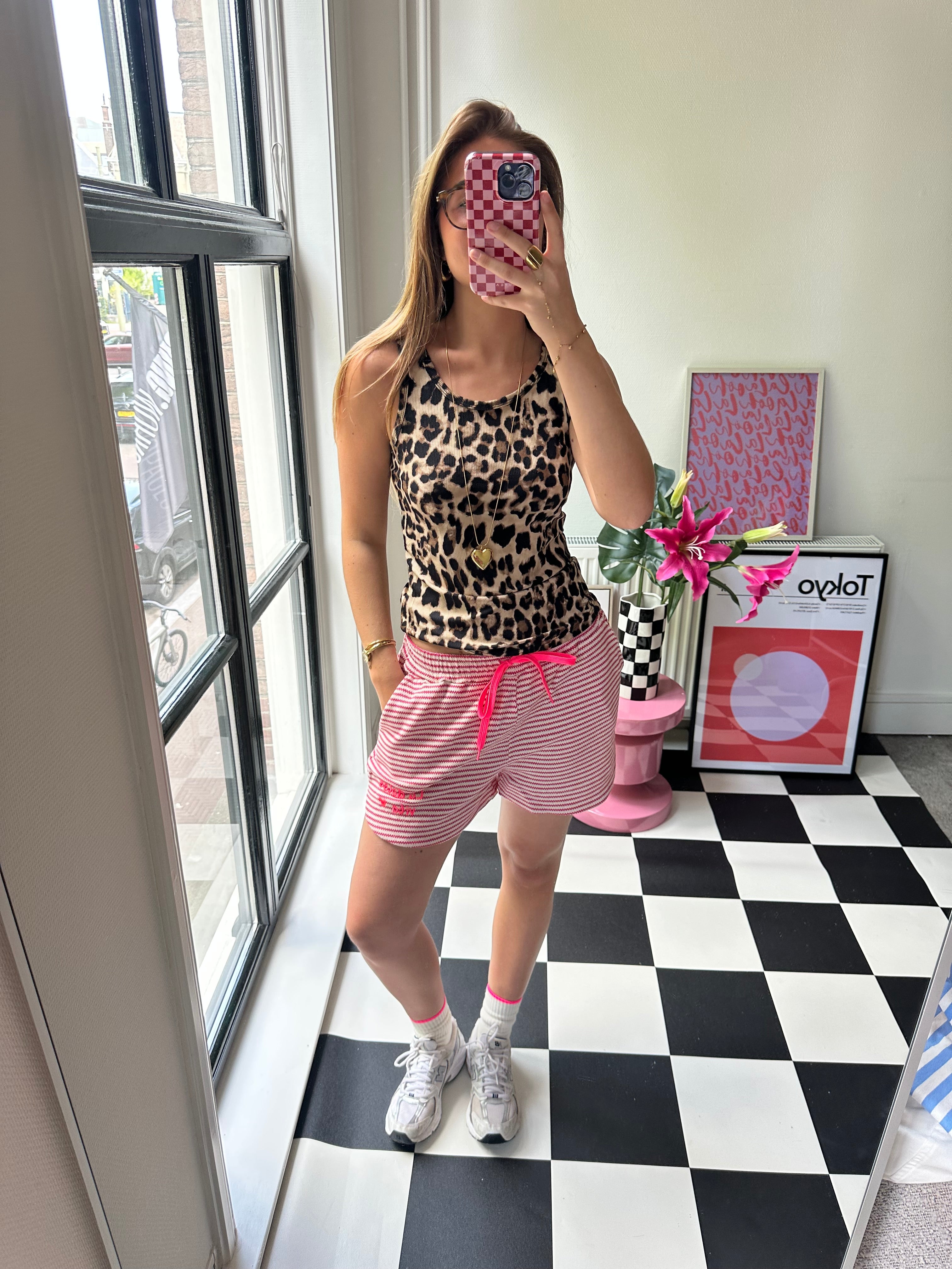 GESTREEPT ROZE SHORTJE LA DOLCE VITA