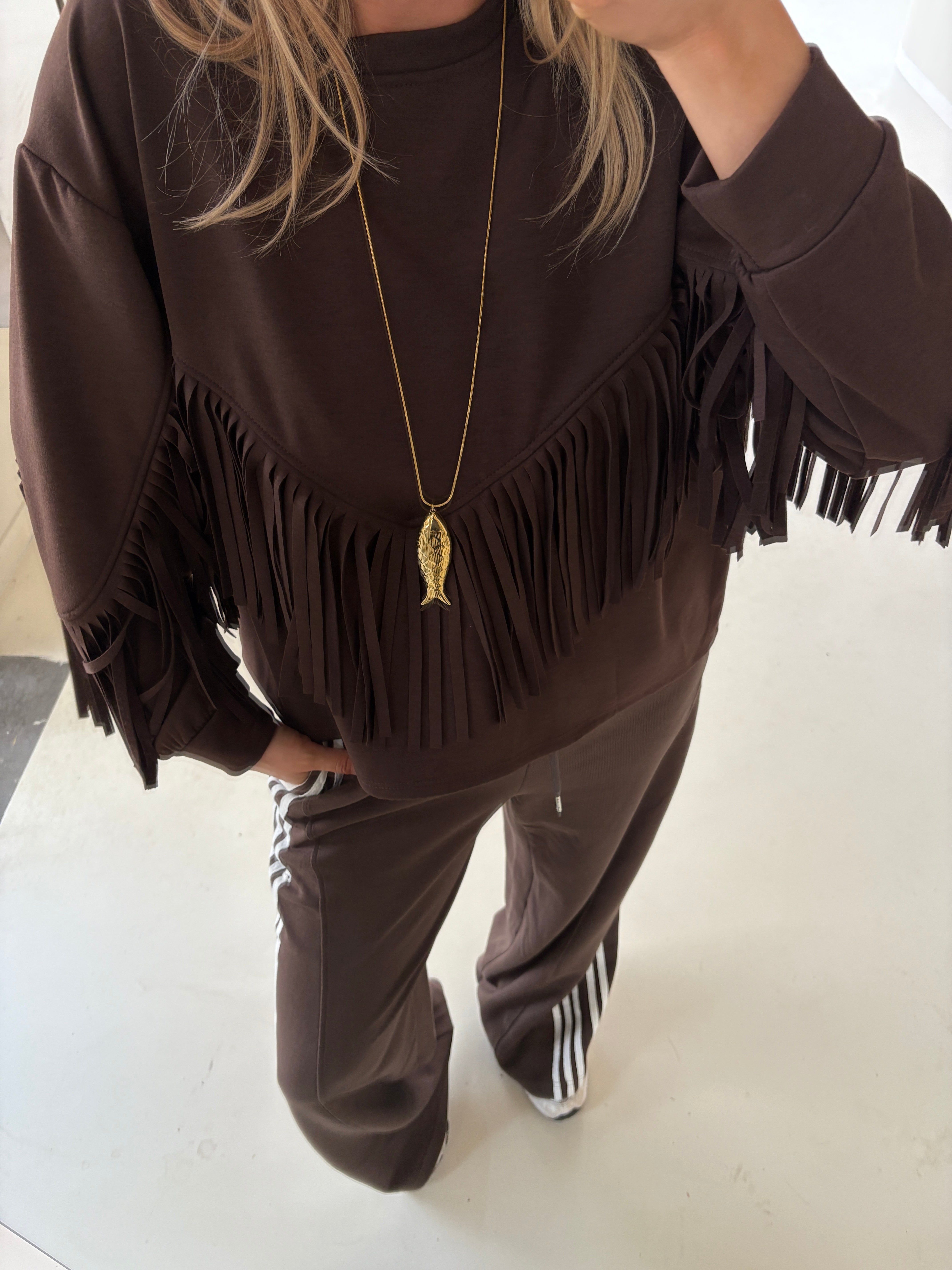 NINA FRANJE SWEATER CHOCO