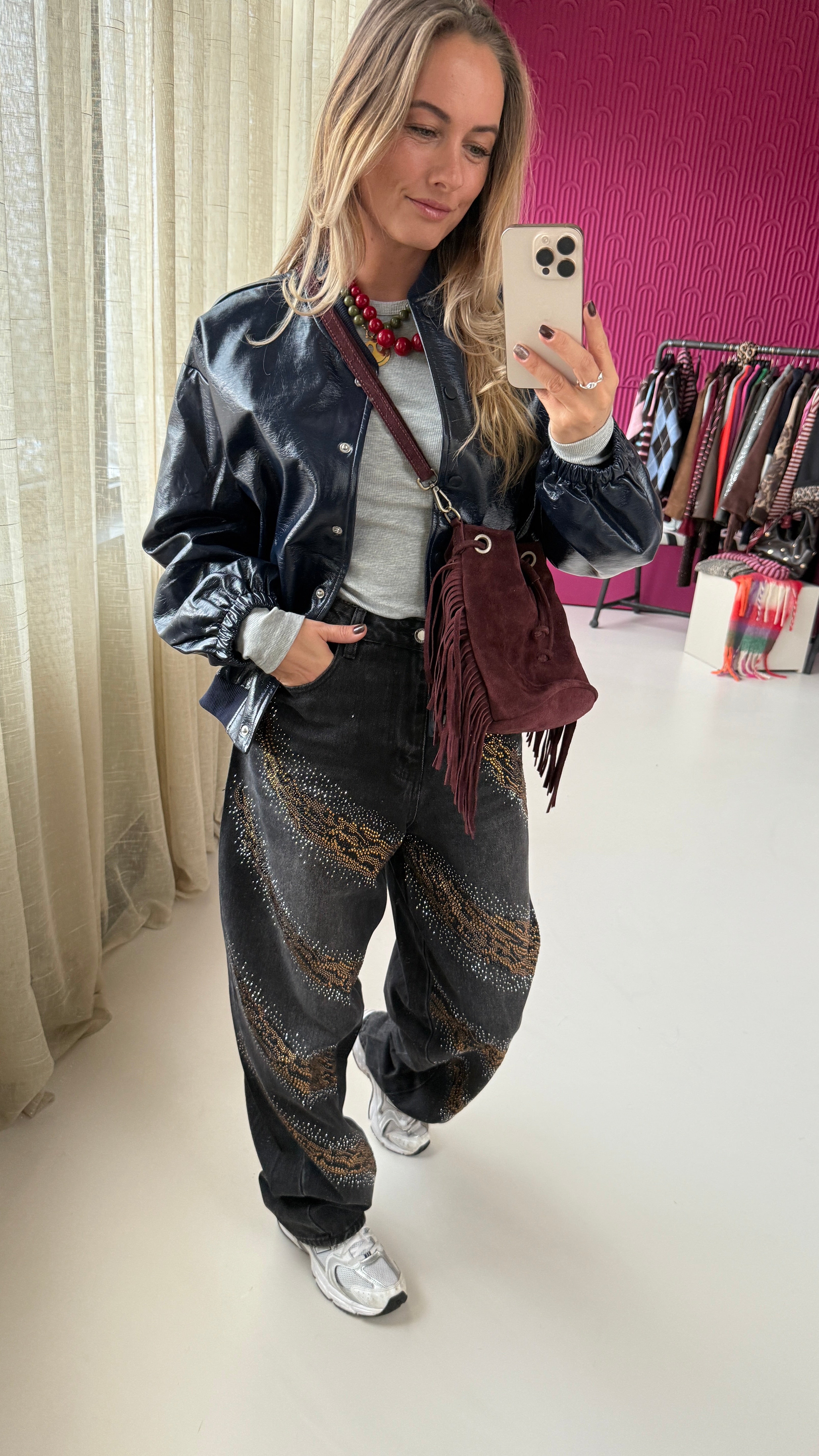 BARREL JEANS MET STRASS