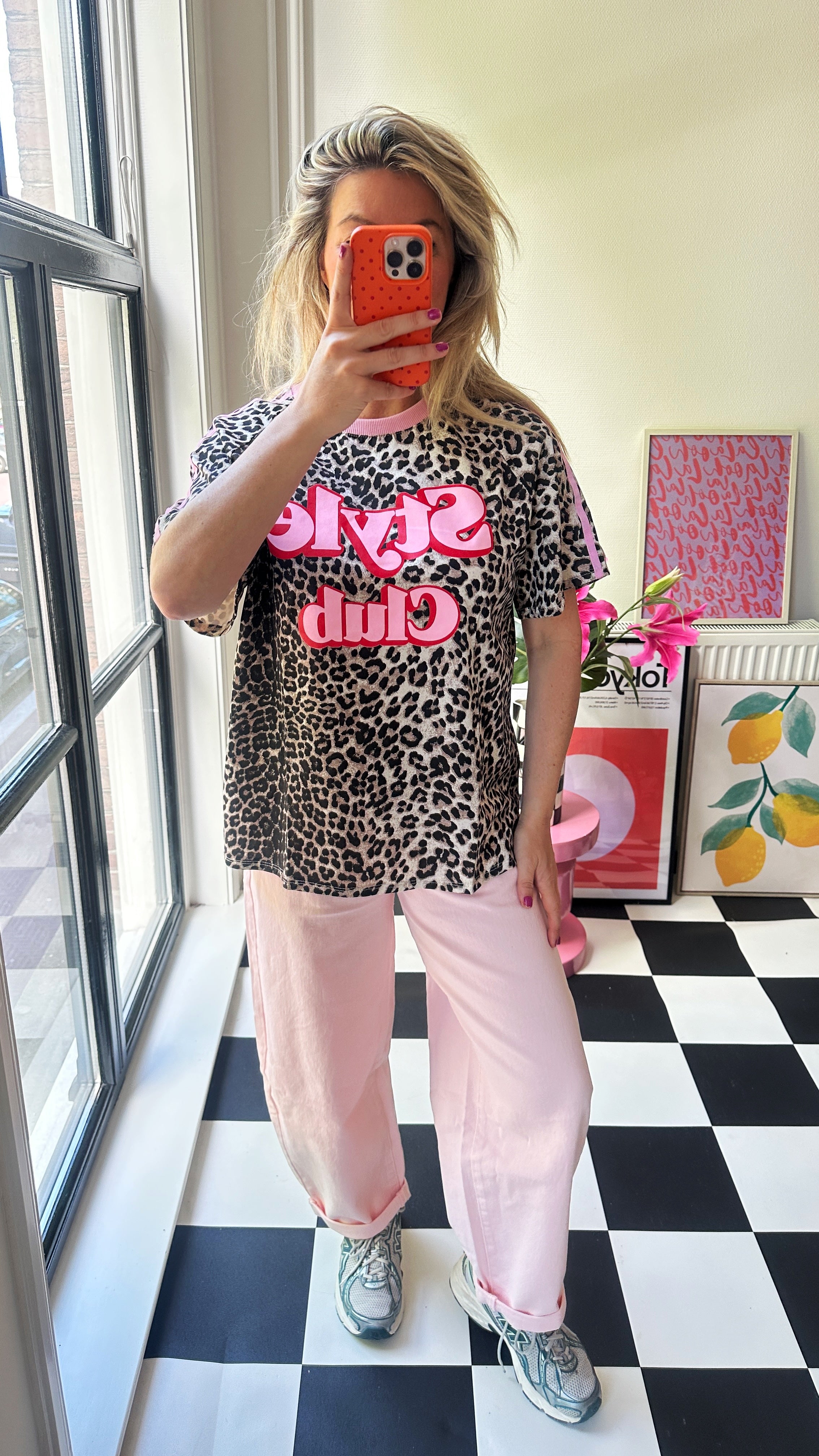 MUSTHAVE PANTER SHIRT MET ROZE