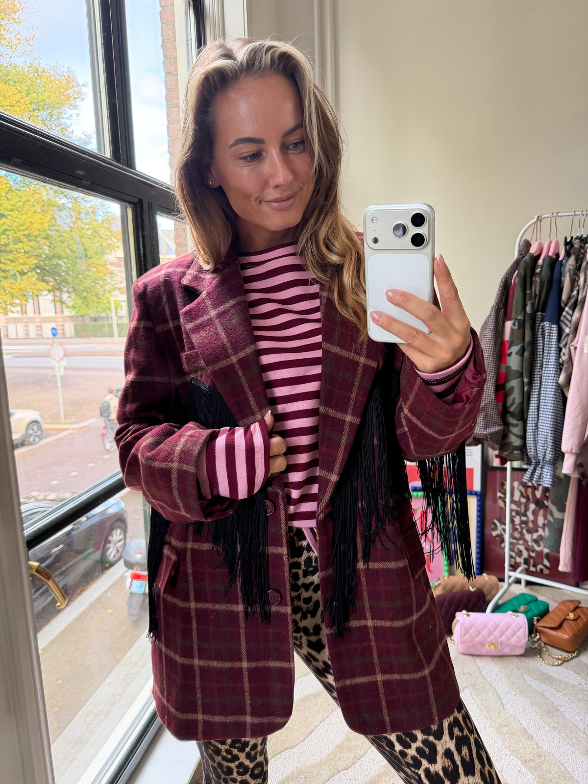 ALEXIA STREEP SHIRT BORDEAUX ROZE