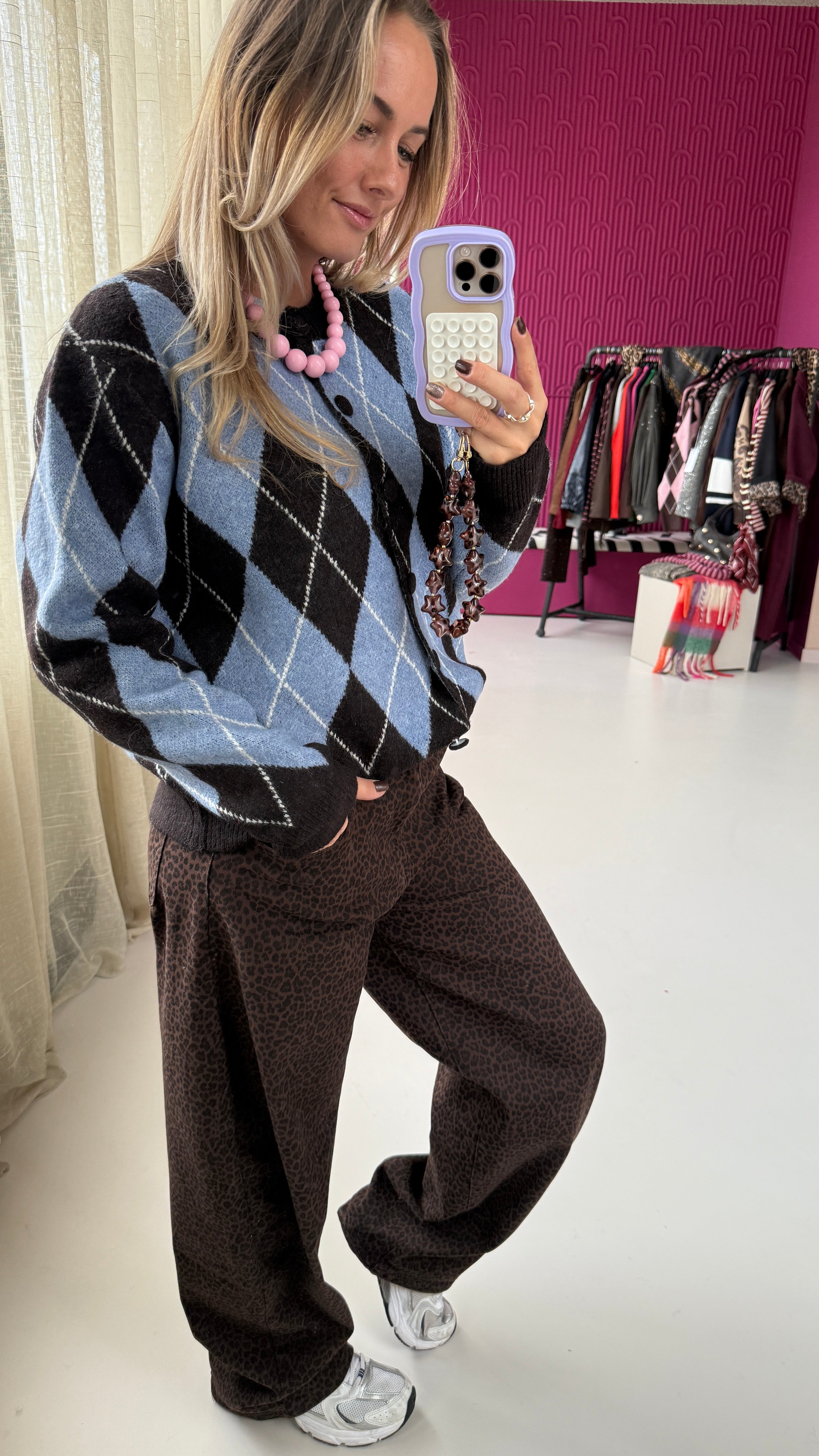 ANNA RUIT VEST BLAUW