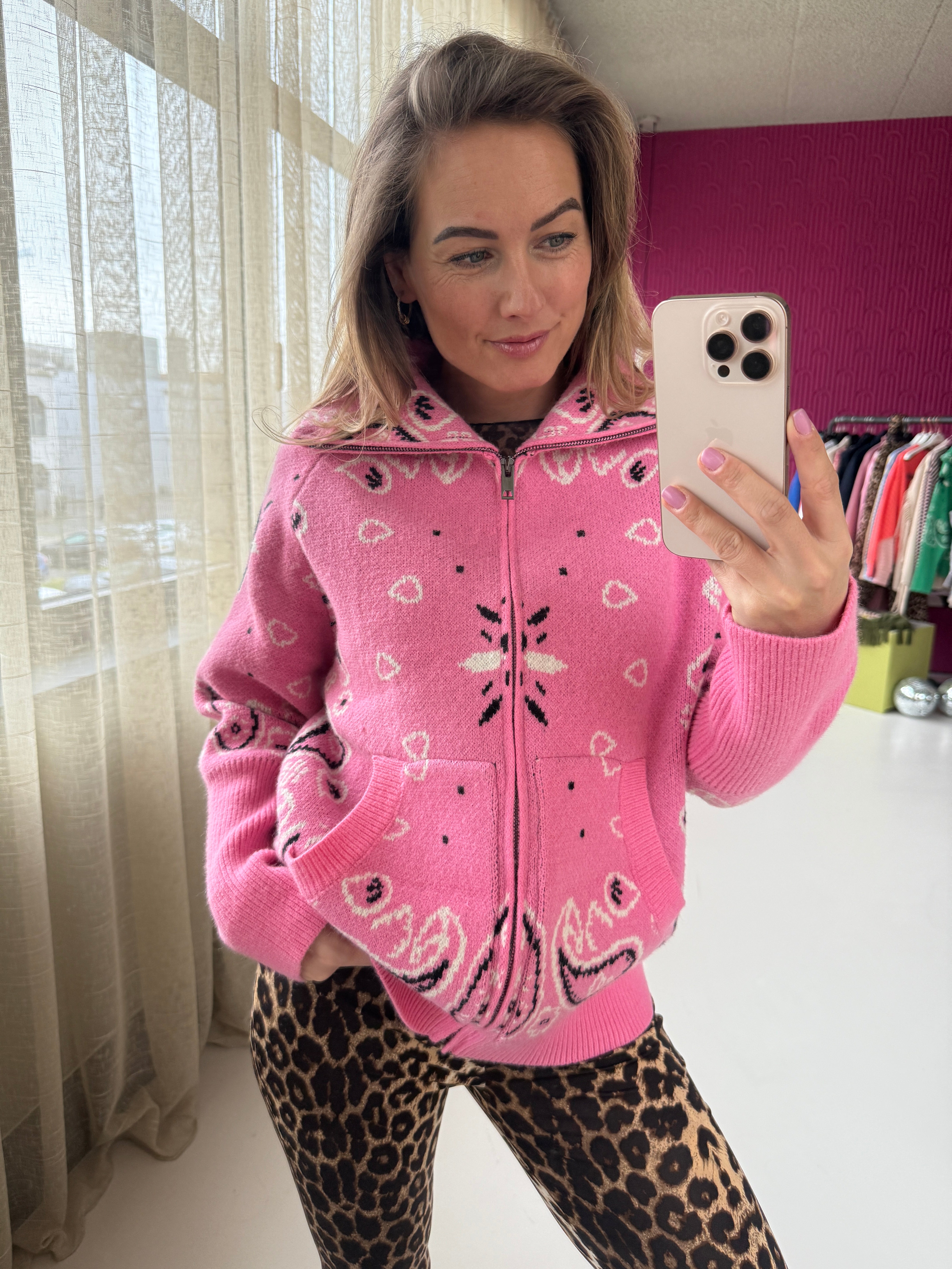 HAZEL PRINT VEST ROZE