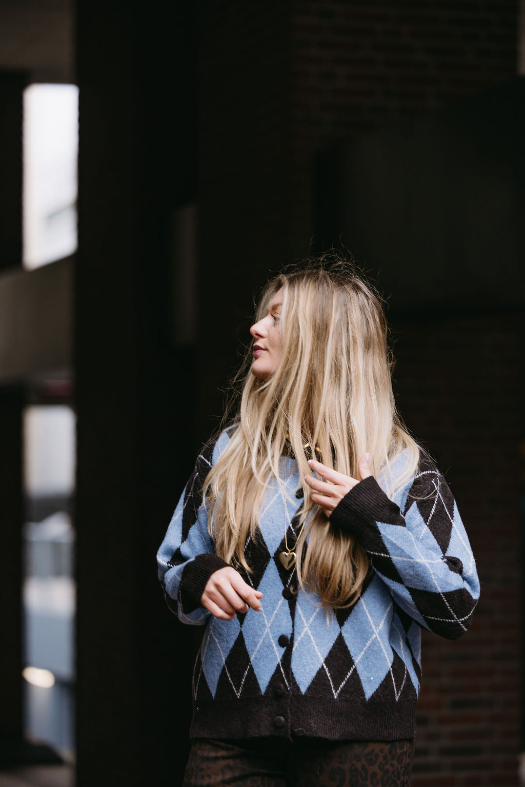 ANNA RUIT VEST BLAUW