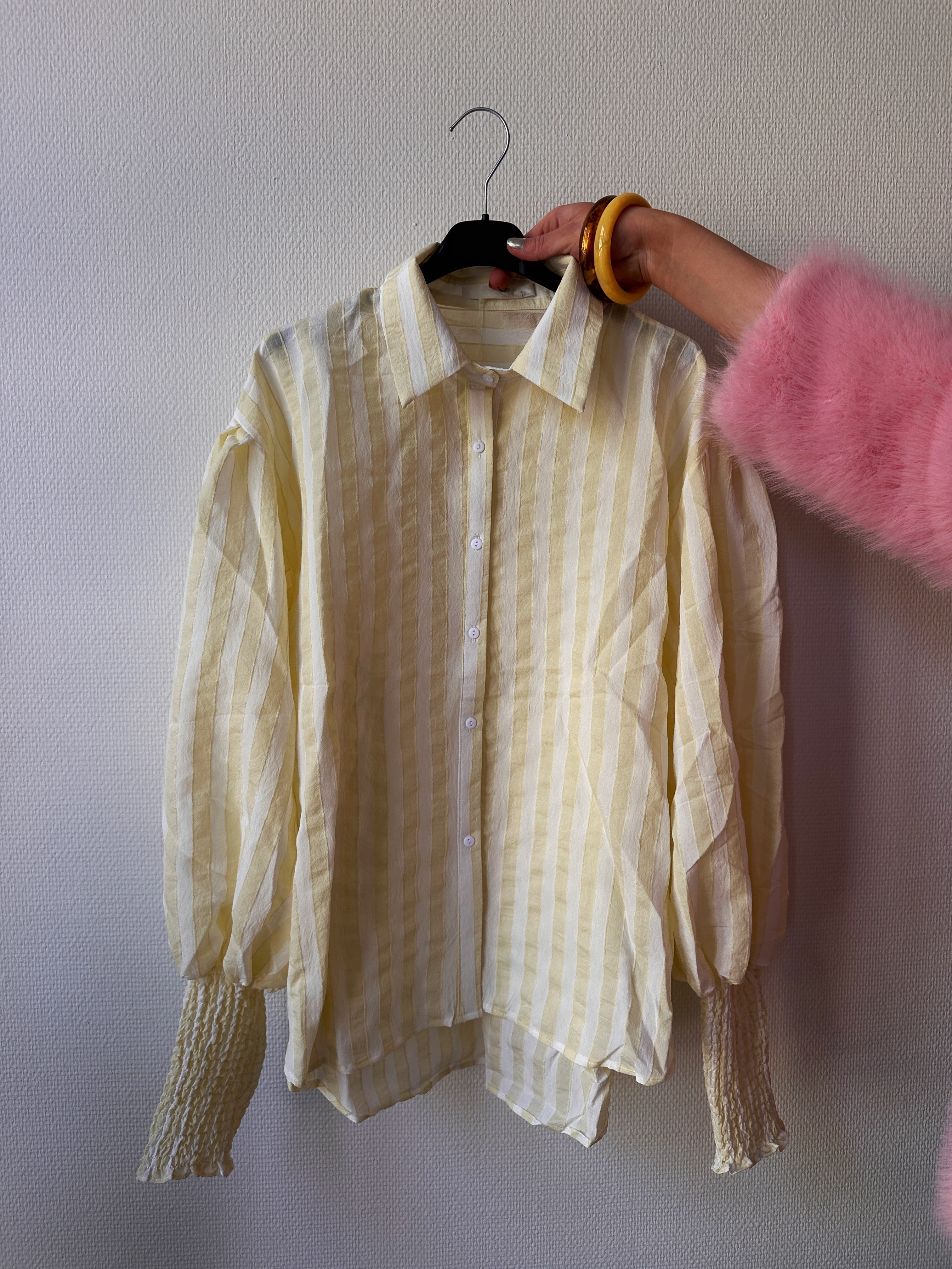 GELE STREEPBLOUSE SMOK